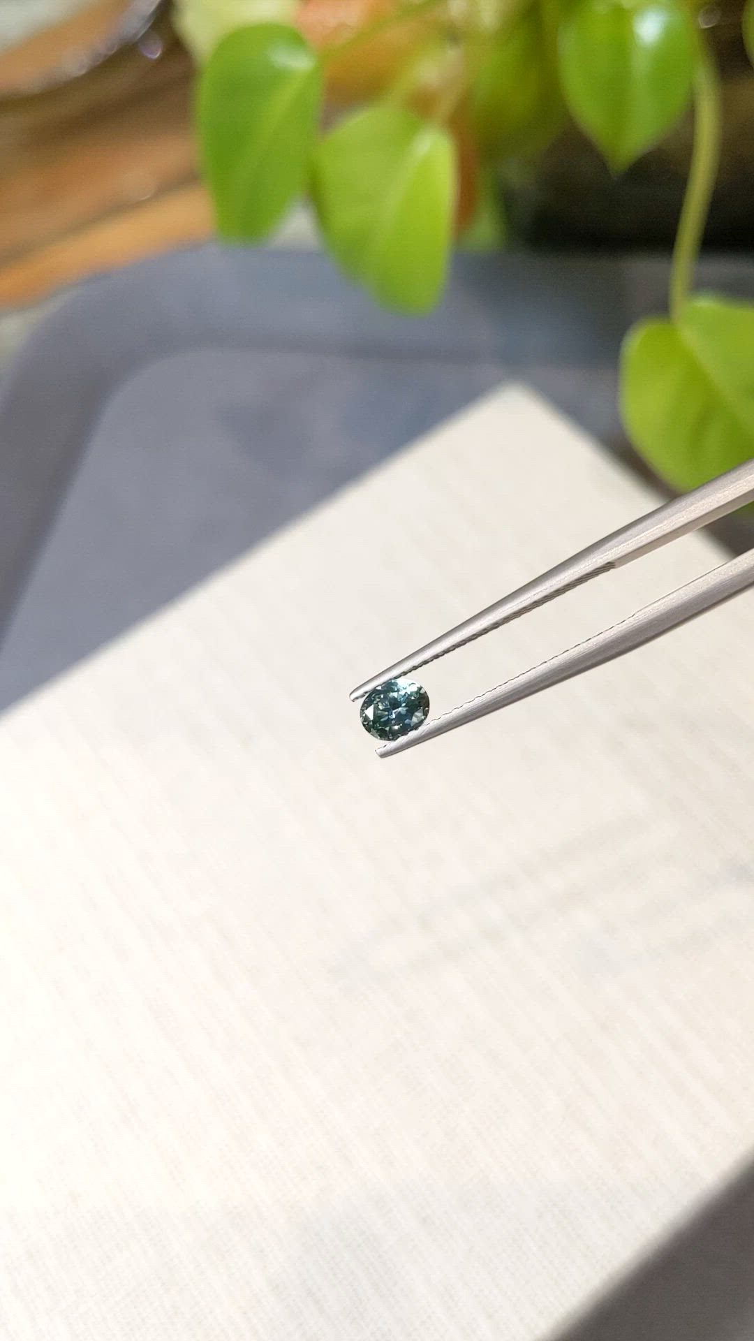 0.48 Ct. Bluish Green Sapphire from Montana Size Video