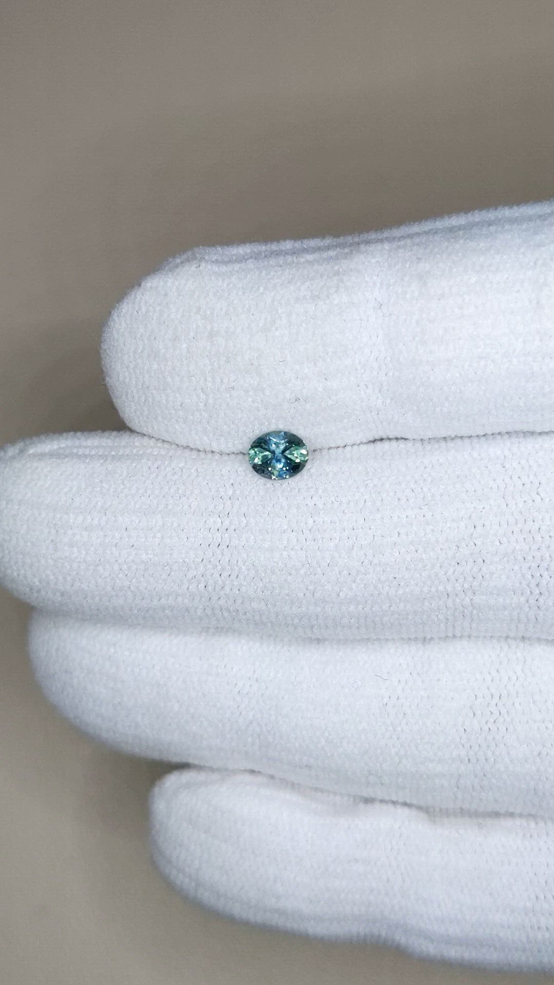 0.48 Ct. Bluish Green Sapphire from Montana Size Video