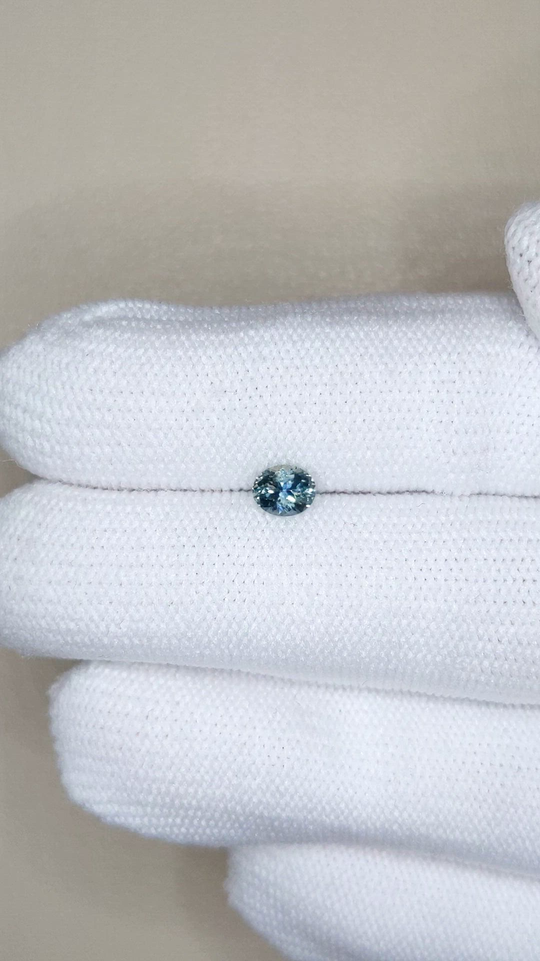 0.49 Ct. Greenish Blue Sapphire from Montana Size Video