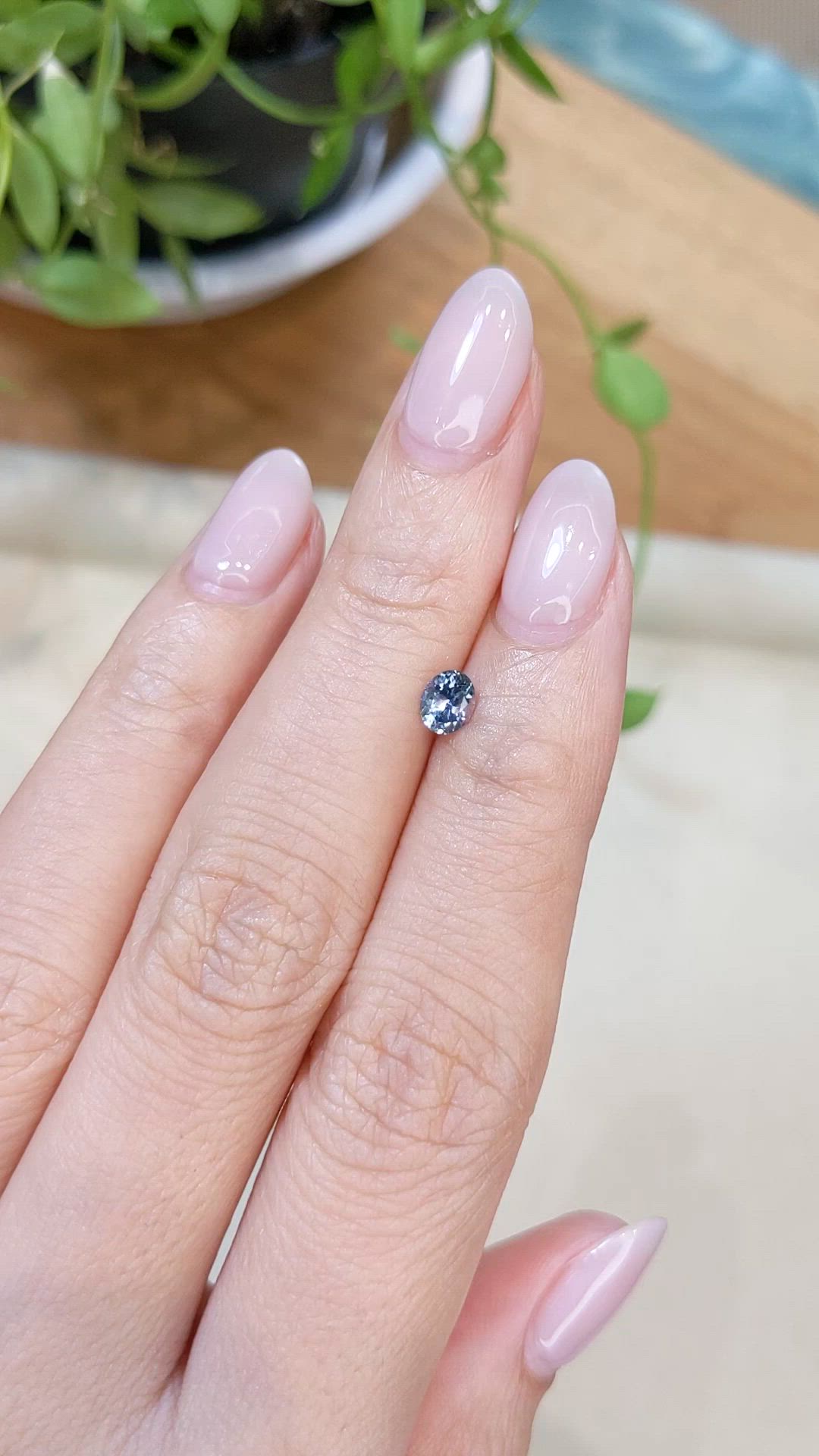 0.49 Ct. Greenish Blue Sapphire from Montana Size Video