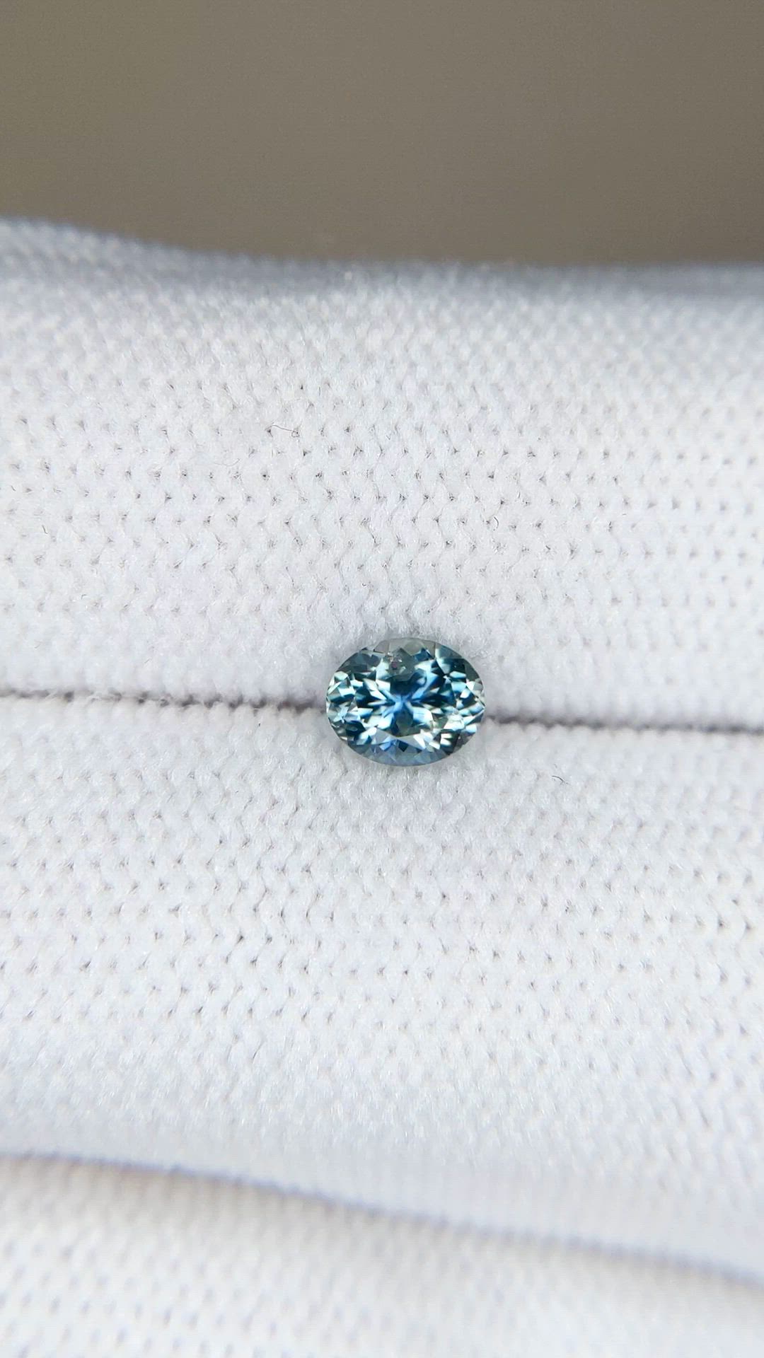 0.49 Ct. Greenish Blue Sapphire from Montana Size Video