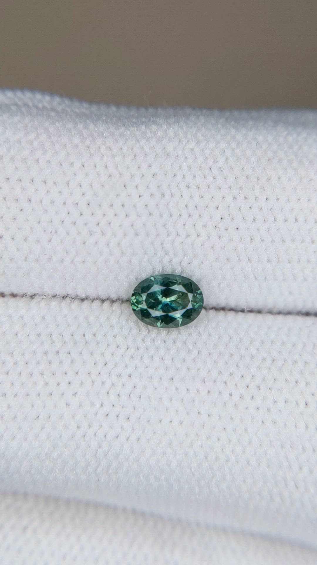 0.49 Ct. Bluish Green Sapphire from Montana Size Video
