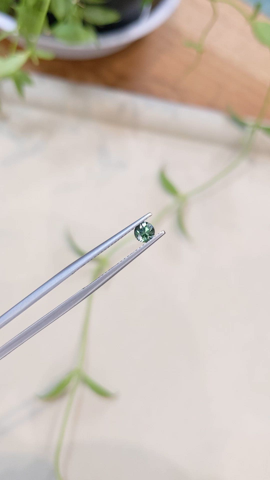 0.36 Ct. Bluish Green Sapphire from Montana Size Video