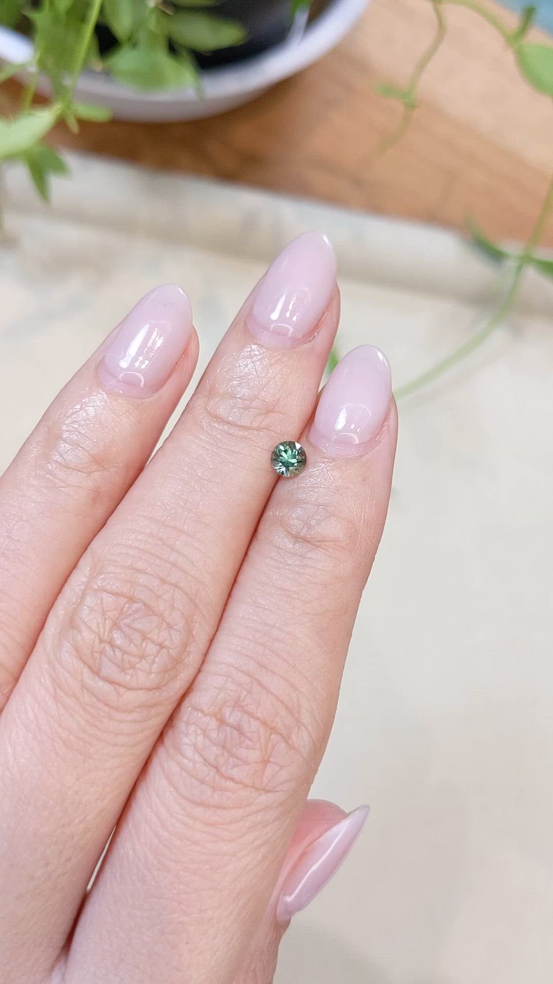 0.36 Ct. Bluish Green Sapphire from Montana Size Video