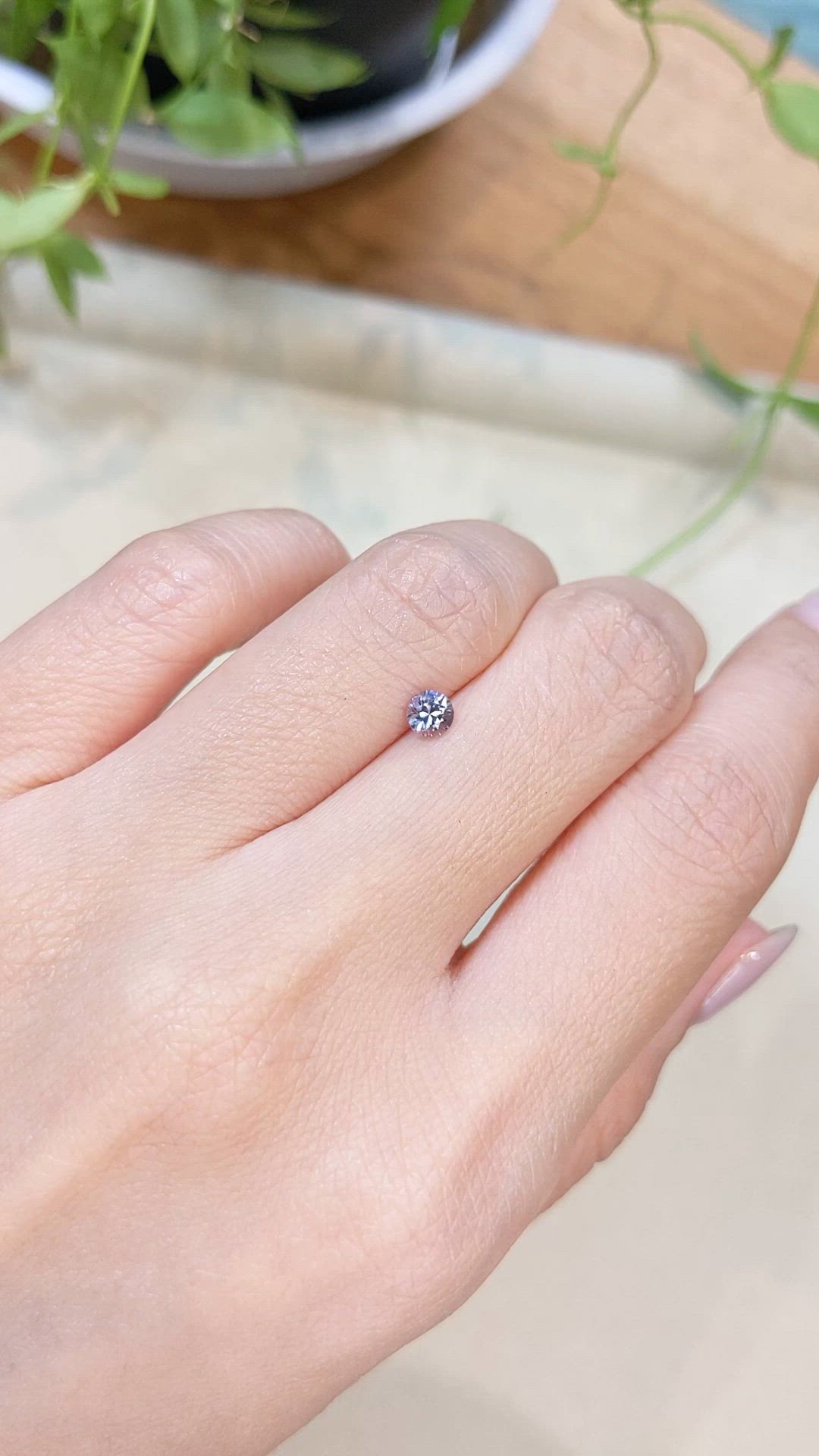 0.36 Ct. Greyish Blue Sapphire from Montana Size Video