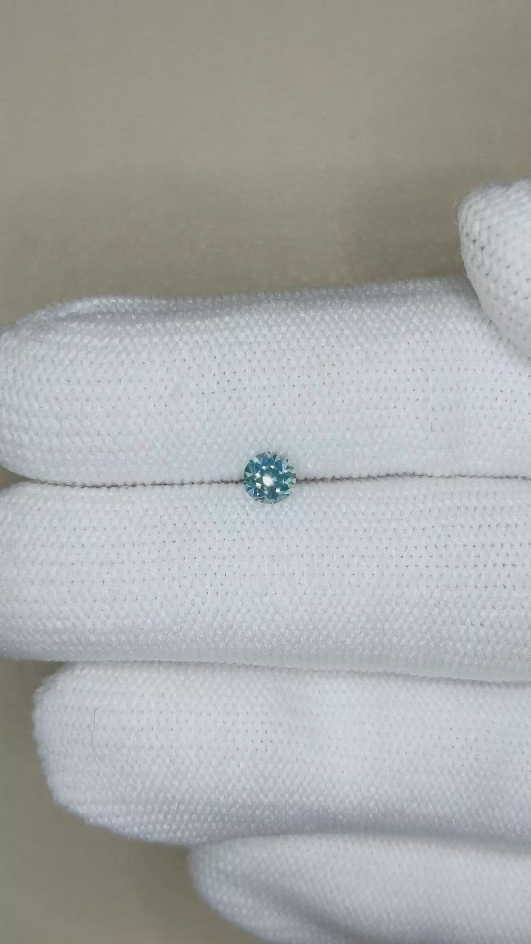 0.36 Ct. Greenish Blue Sapphire from Montana Size Video
