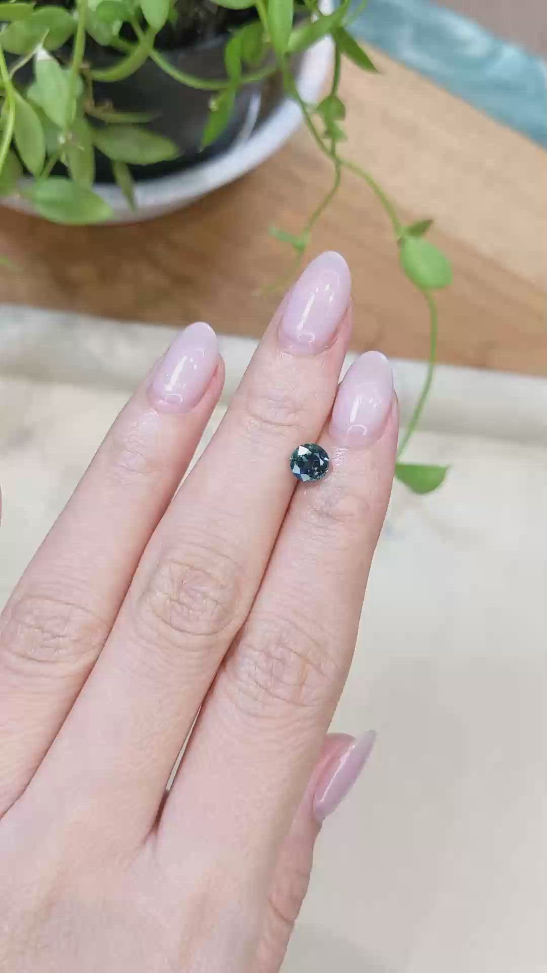 1.06 Ct. Bluish Green Sapphire from Ceylon (Sri Lanka) Size Video