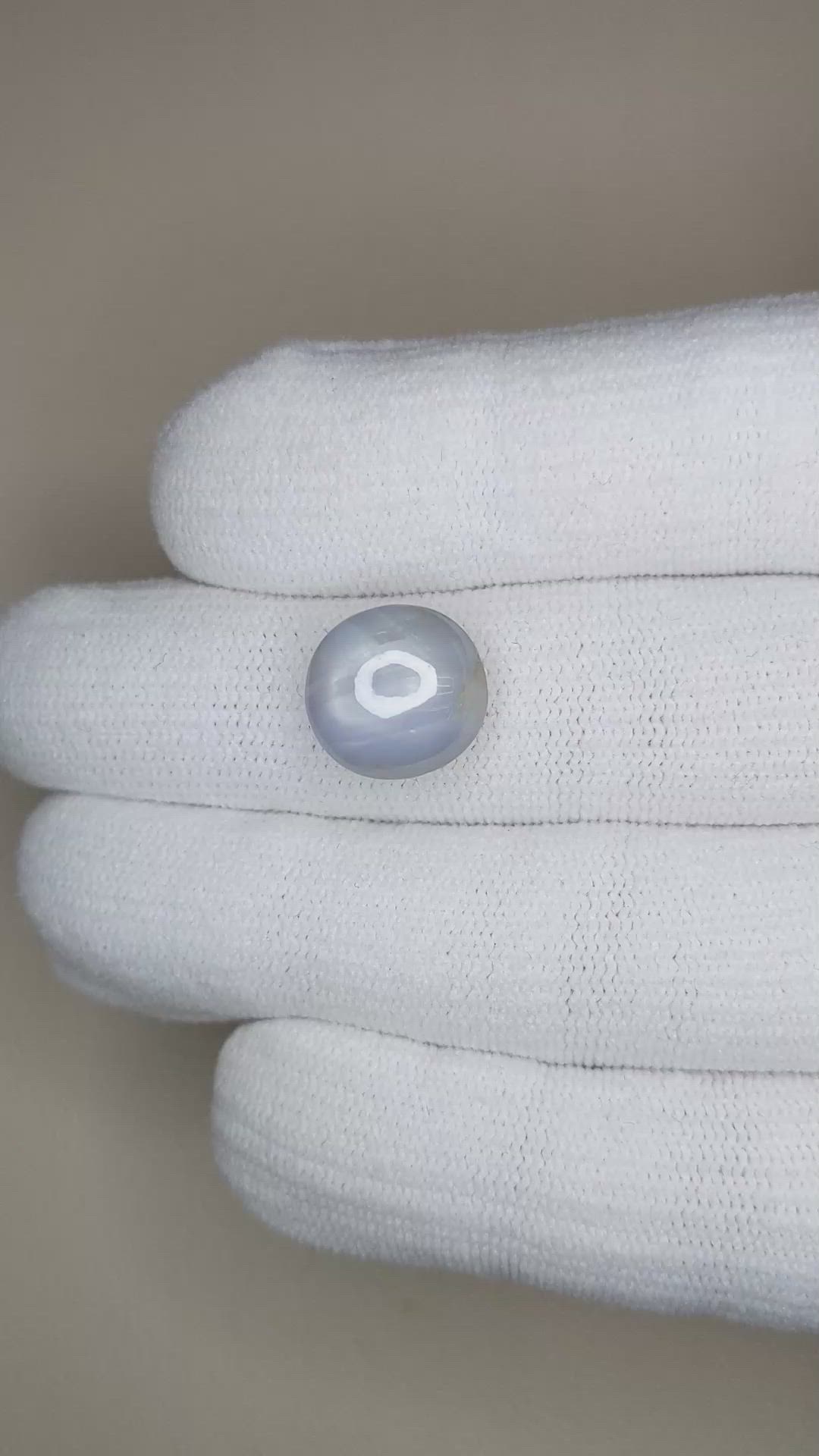 9.70 Ct. Greyish Blue Star Sapphire from Ceylon (Sri Lanka) Size Video