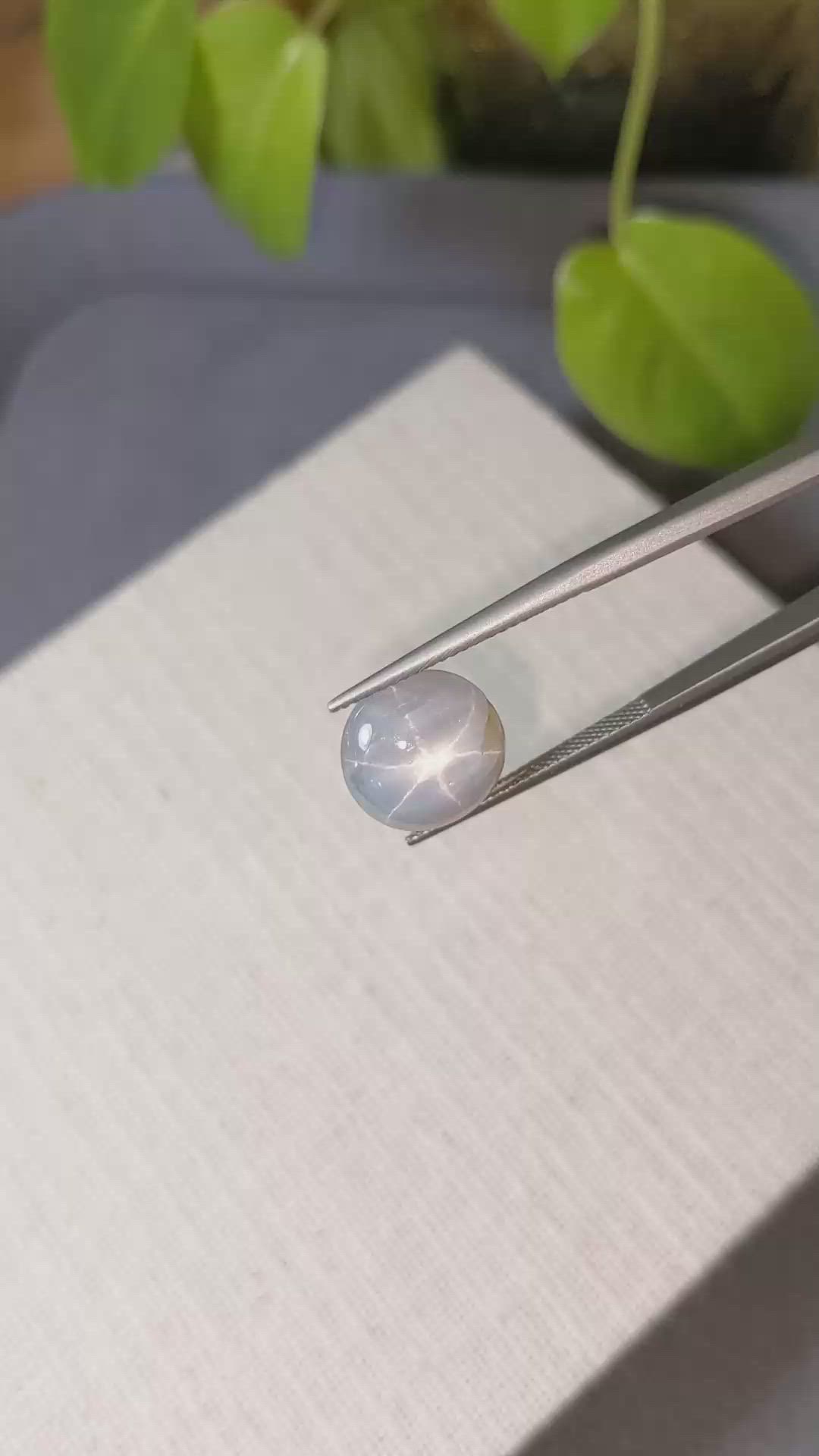 9.70 Ct. Greyish Blue Star Sapphire from Ceylon (Sri Lanka) Size Video