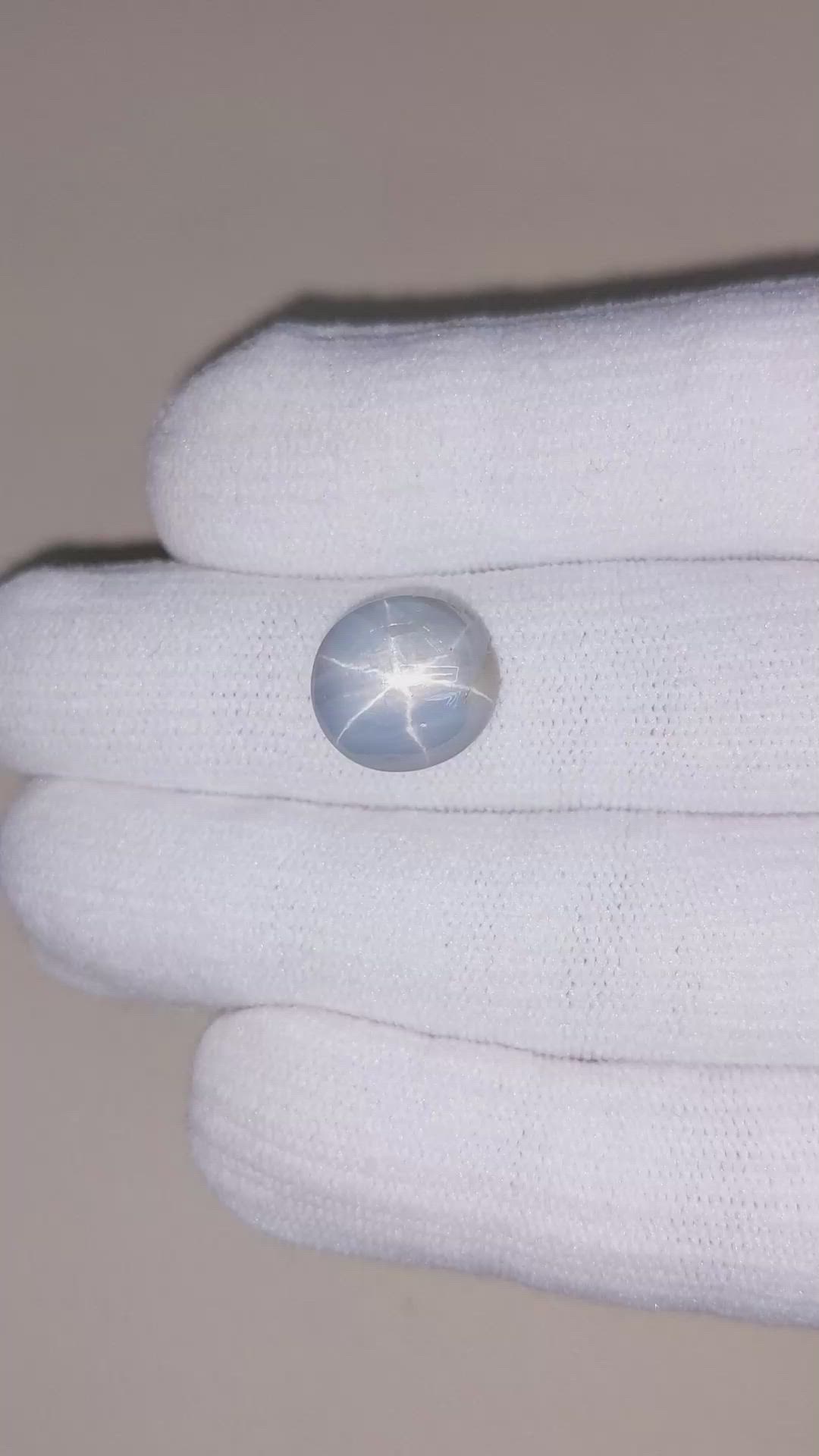 9.70 Ct. Greyish Blue Star Sapphire from Ceylon (Sri Lanka) Size Video