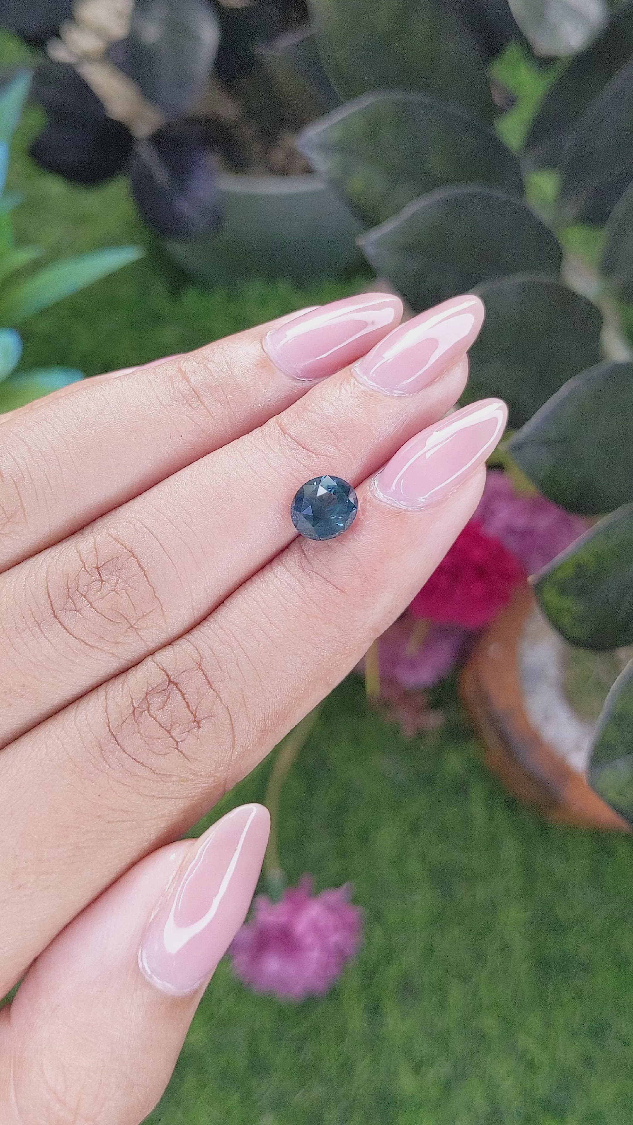 2.11 Ct. Greenish Blue Sapphire from Madagascar Size Video