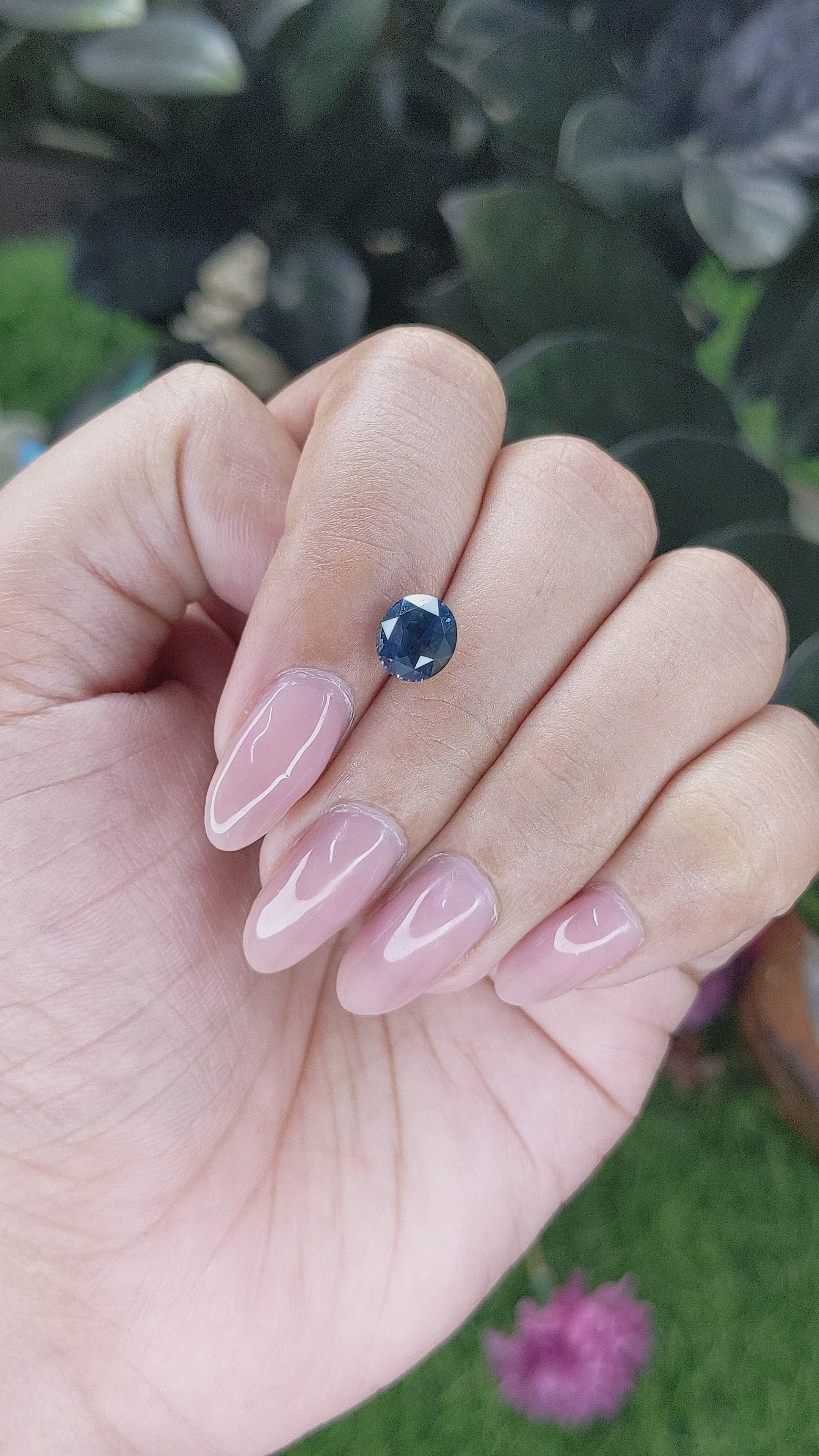 2.11 Ct. Greenish Blue Sapphire from Madagascar Size Video