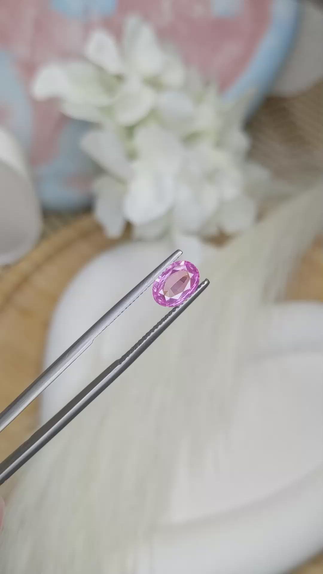 1.24 Ct. Pink Sapphire from Ceylon (Sri Lanka) Size Video