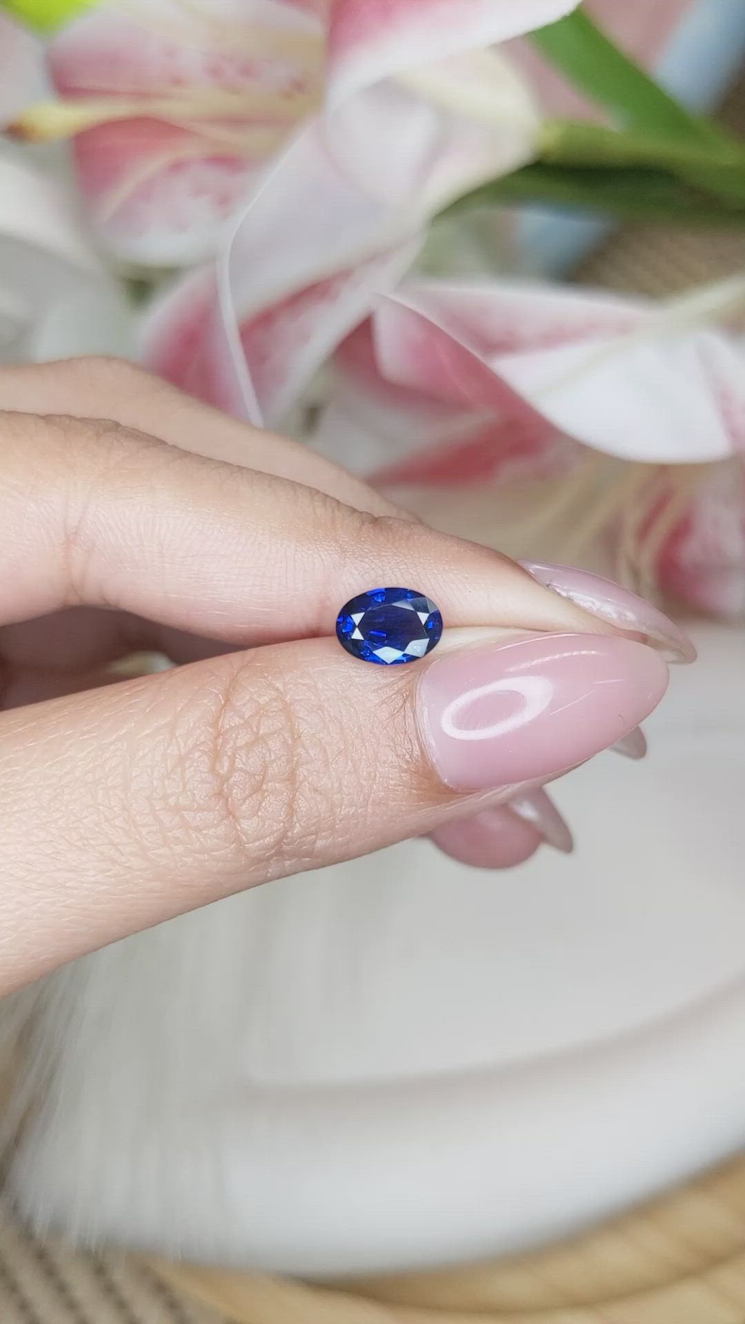 1.44 Ct. Blue Sapphire from Ceylon (Sri Lanka) Size Video