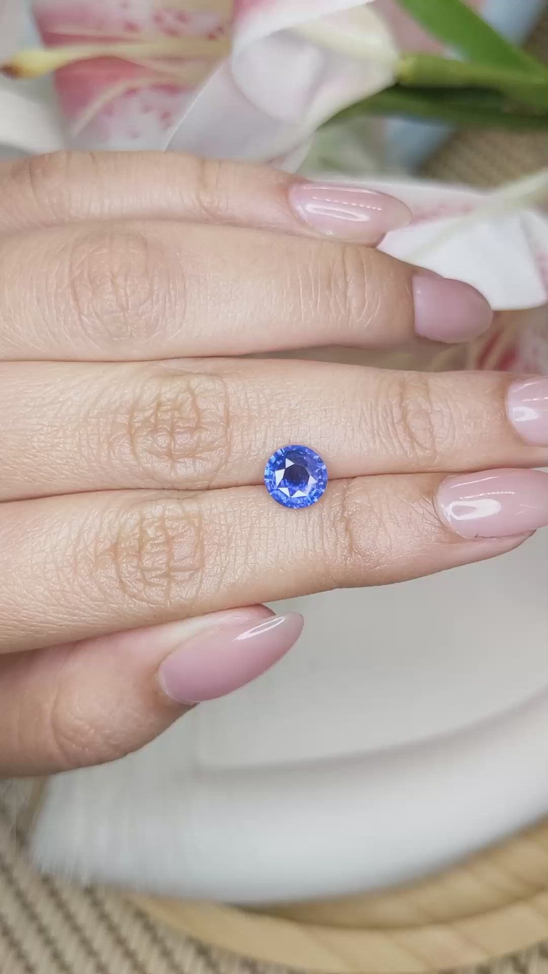 1.56 Ct. Blue Sapphire from Ceylon (Sri Lanka) Size Video