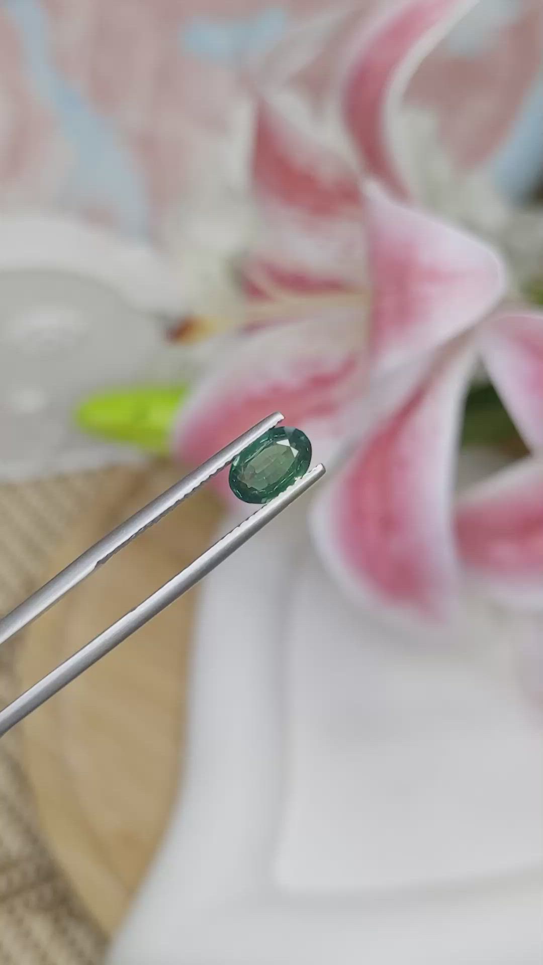 1.35 Ct. Green Sapphire from Madagascar Size Video