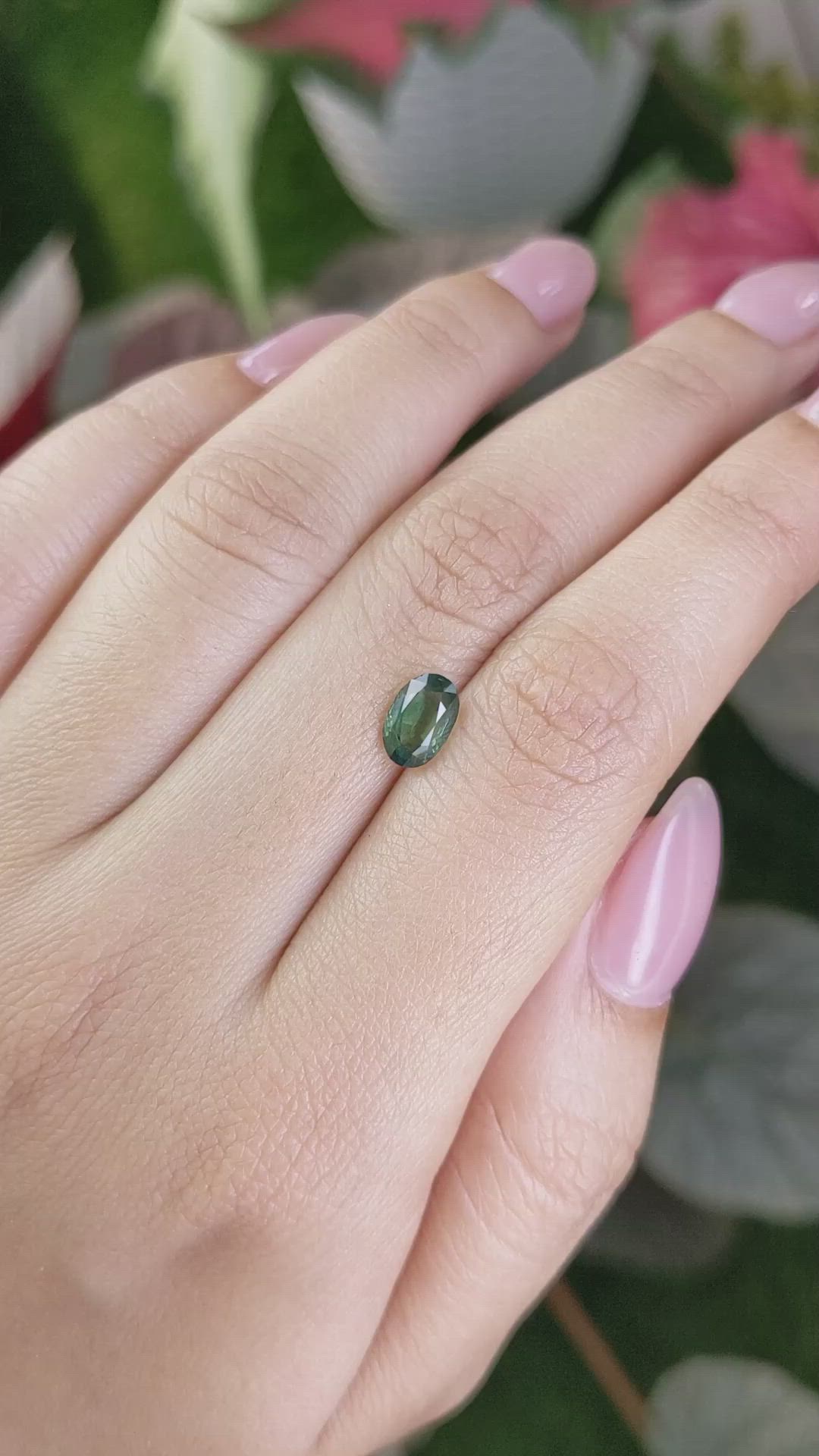 1.35 Ct. Green Sapphire from Madagascar Size Video