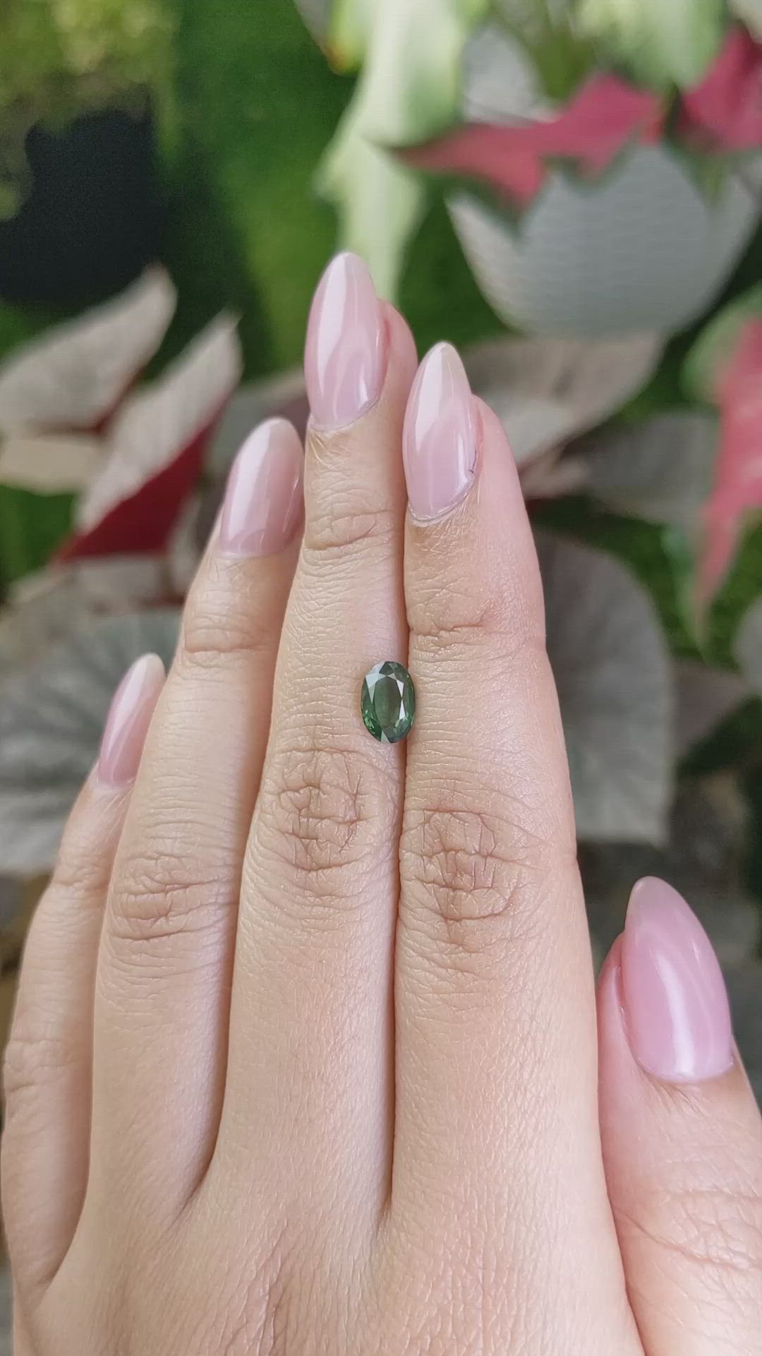 1.35 Ct. Green Sapphire from Madagascar Size Video
