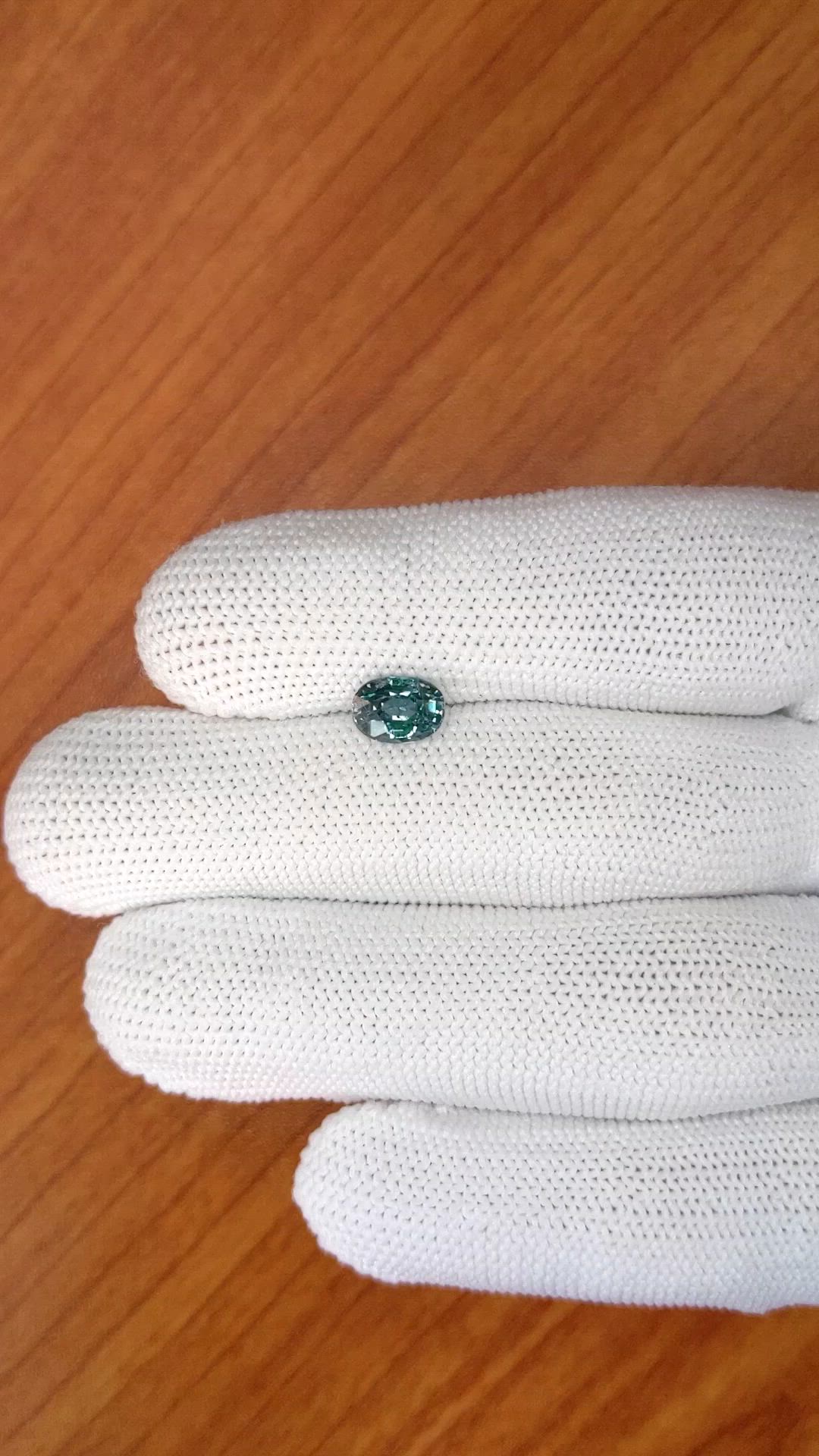 1.64 Ct. Bluish Green Sapphire from Madagascar Size Video