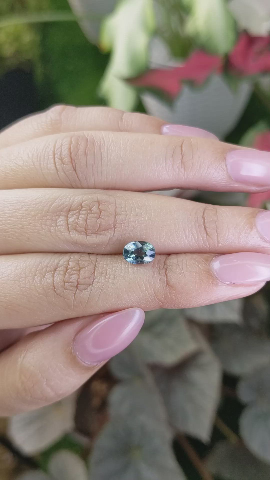 1.64 Ct. Bluish Green Sapphire from Madagascar Size Video