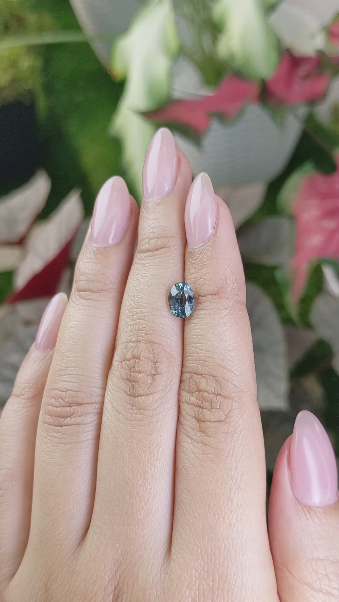 1.64 Ct. Bluish Green Sapphire from Madagascar Size Video