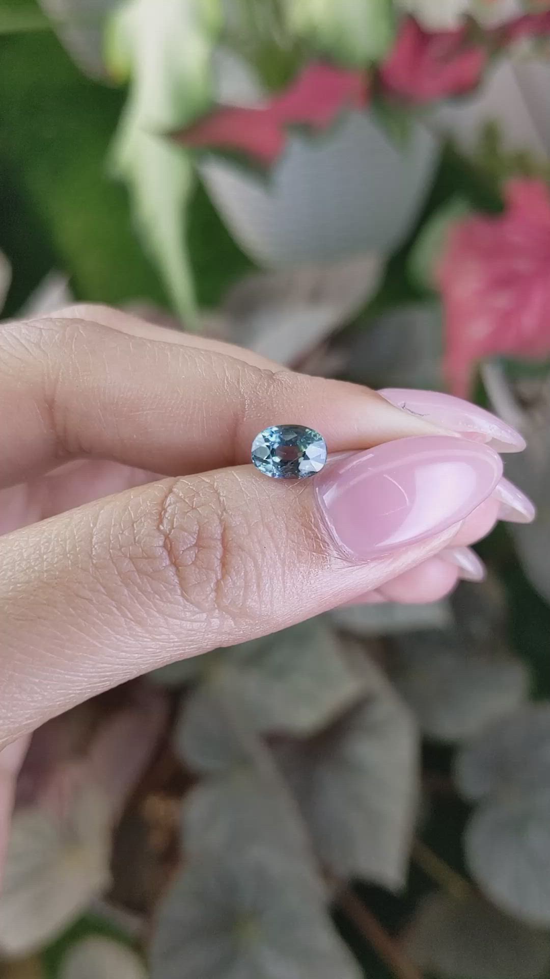 1.64 Ct. Bluish Green Sapphire from Madagascar Size Video