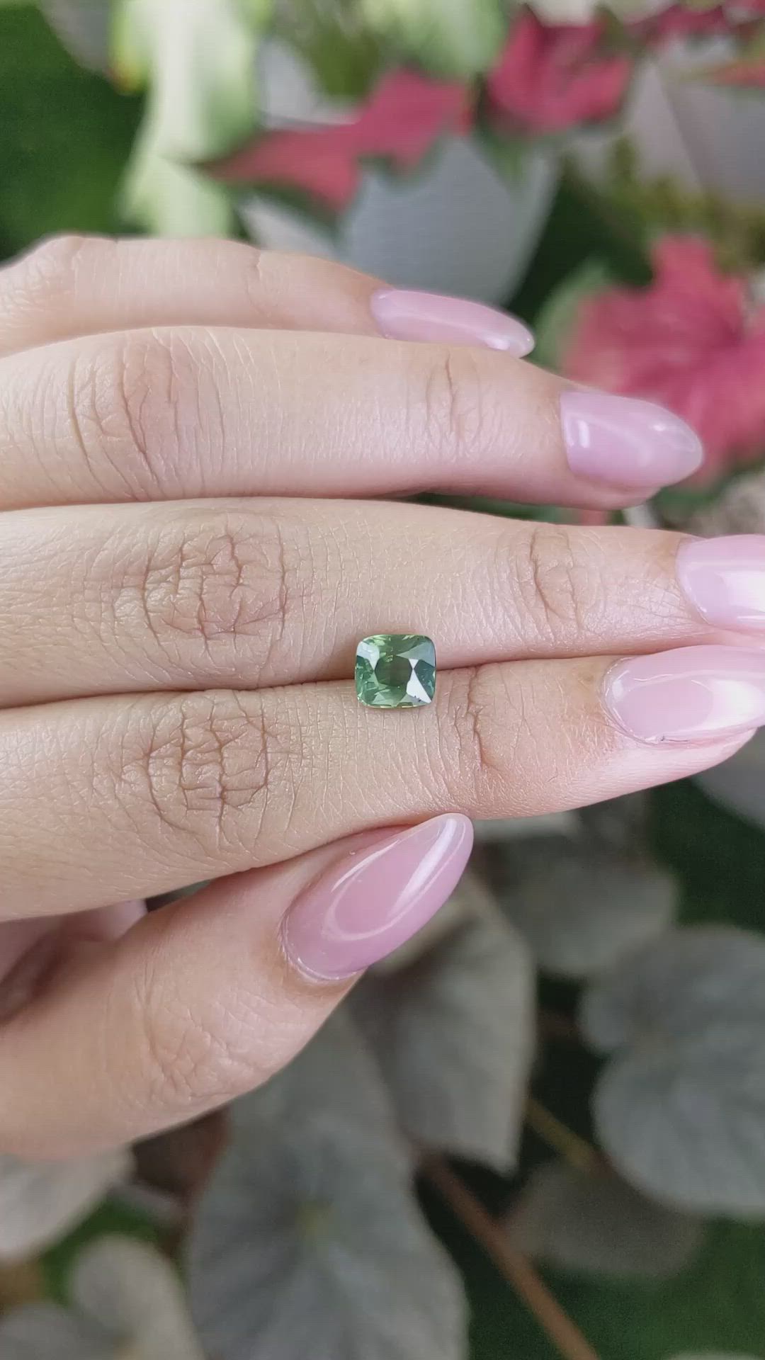 1.71 Ct. Bluish Green Sapphire from Madagascar Size Video