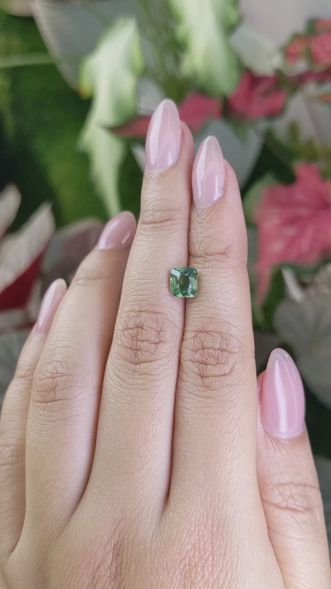 1.71 Ct. Bluish Green Sapphire from Madagascar Size Video