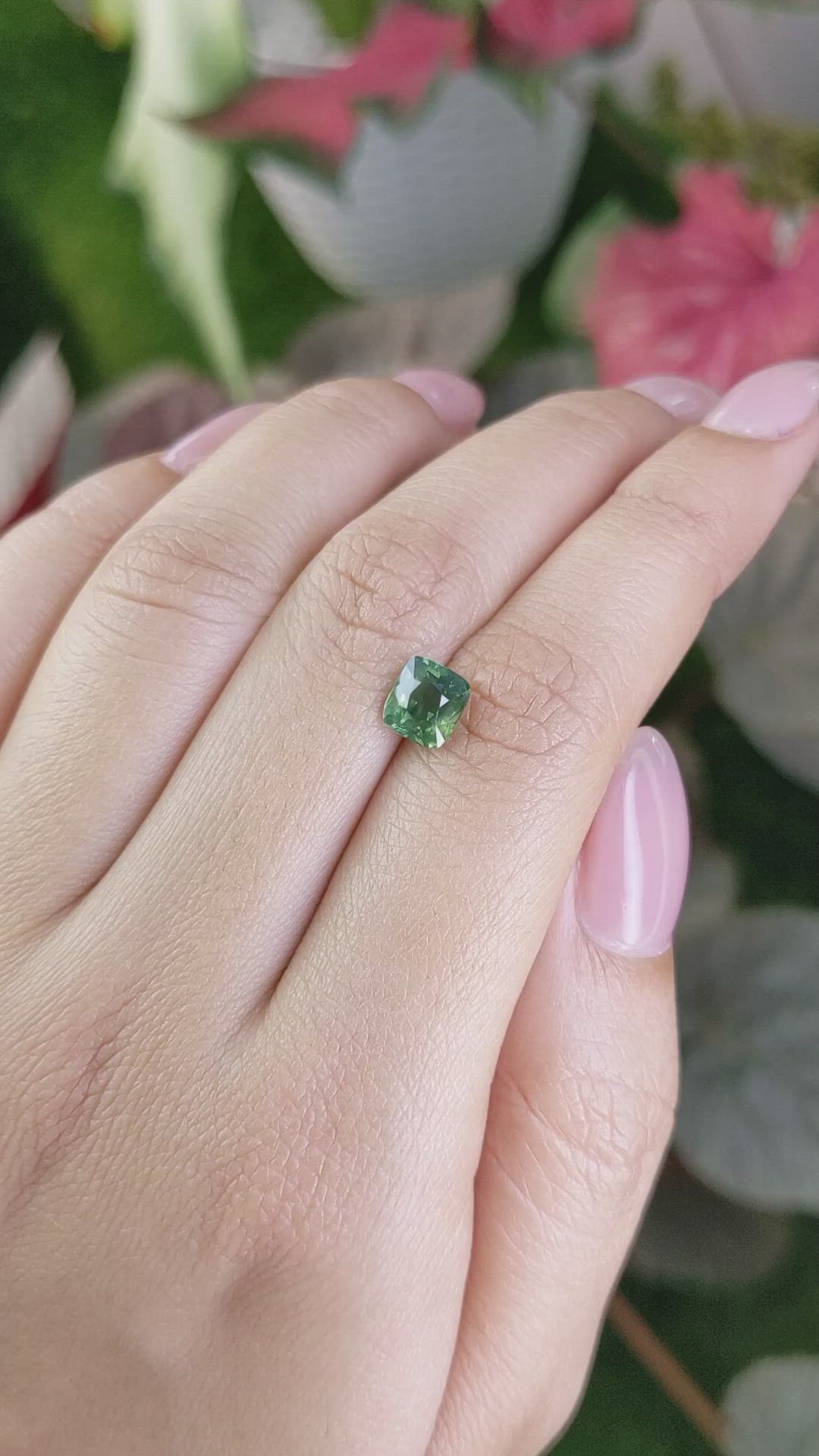 1.71 Ct. Bluish Green Sapphire from Madagascar Size Video