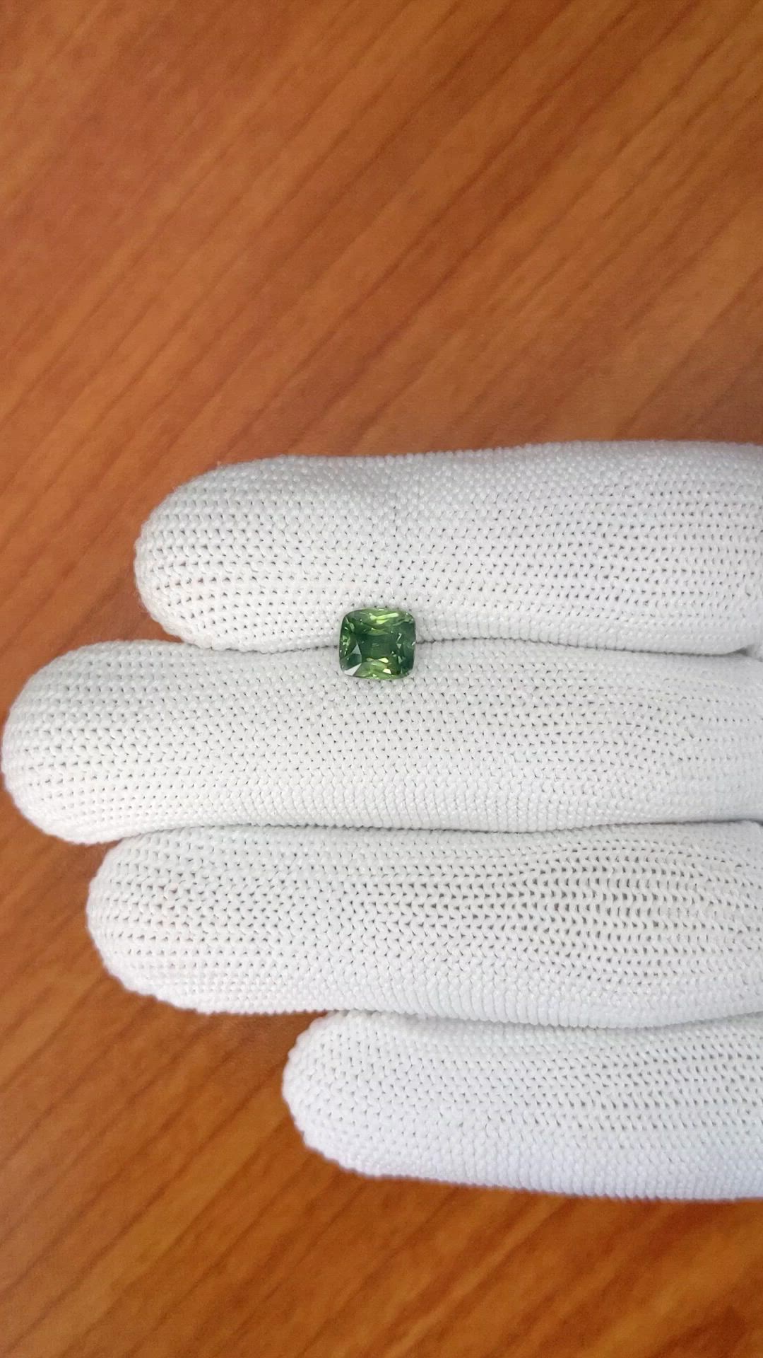 1.71 Ct. Bluish Green Sapphire from Madagascar Size Video