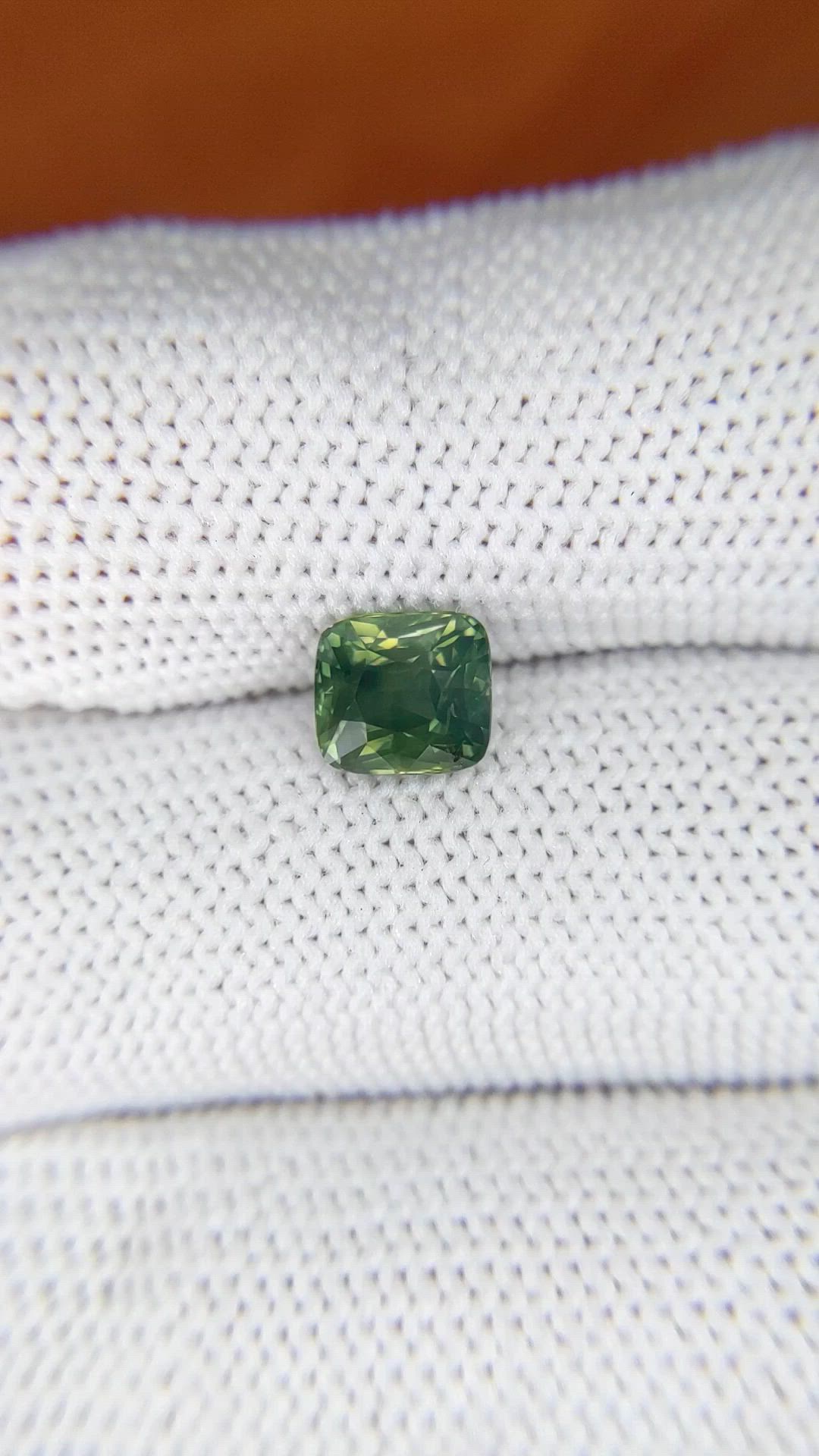 1.71 Ct. Bluish Green Sapphire from Madagascar Size Video