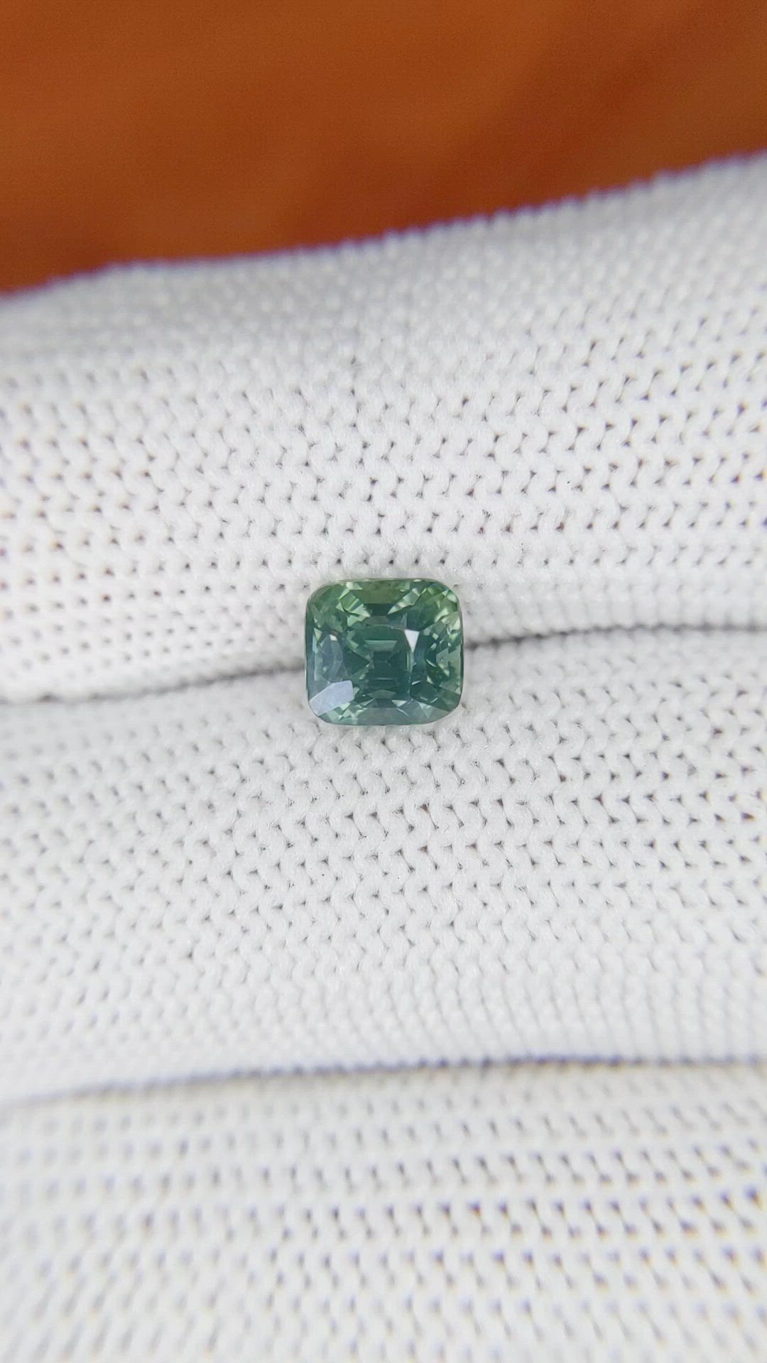1.71 Ct. Bluish Green Sapphire from Madagascar Size Video
