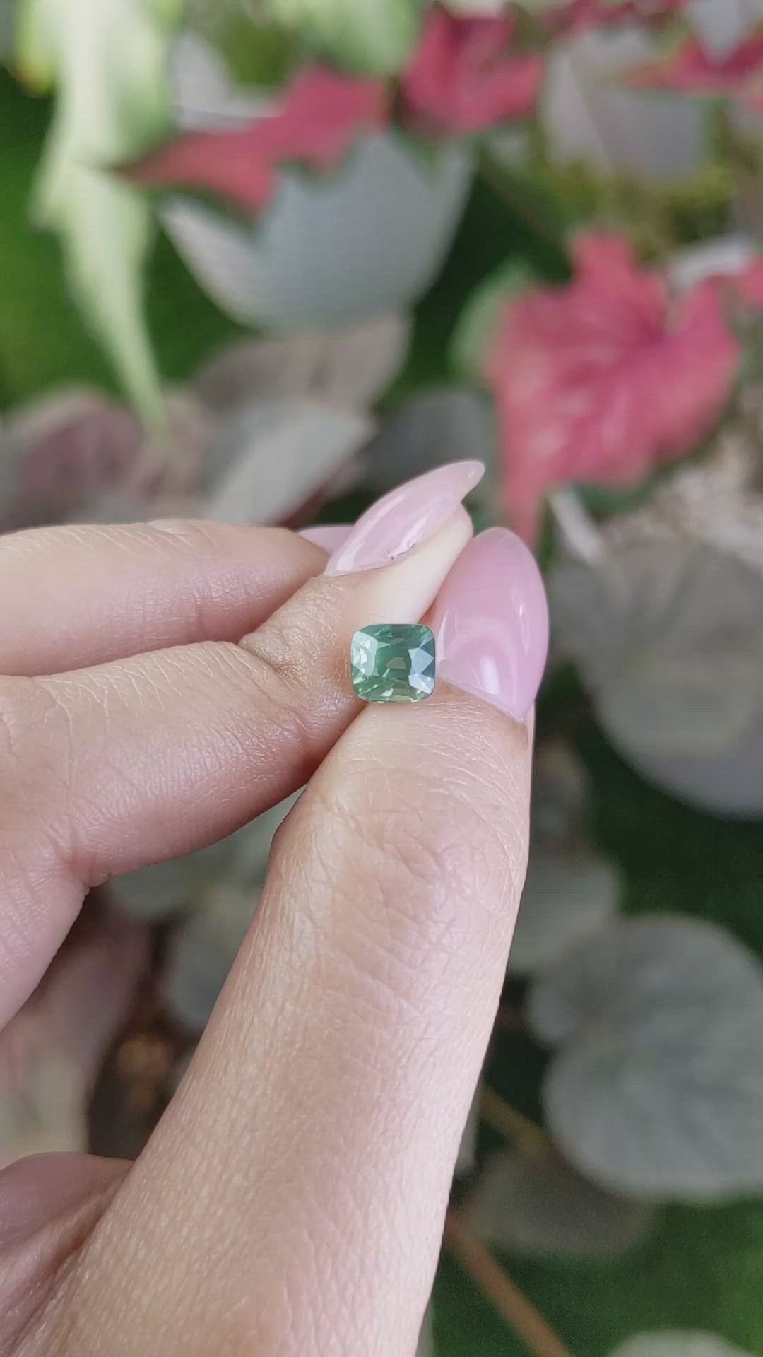 1.71 Ct. Bluish Green Sapphire from Madagascar Size Video