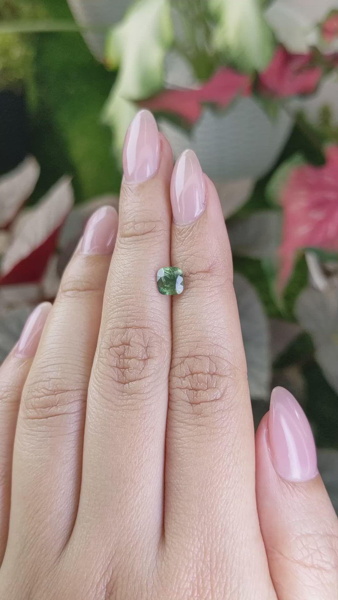 1.23 Ct. Green Sapphire from Madagascar Size Video