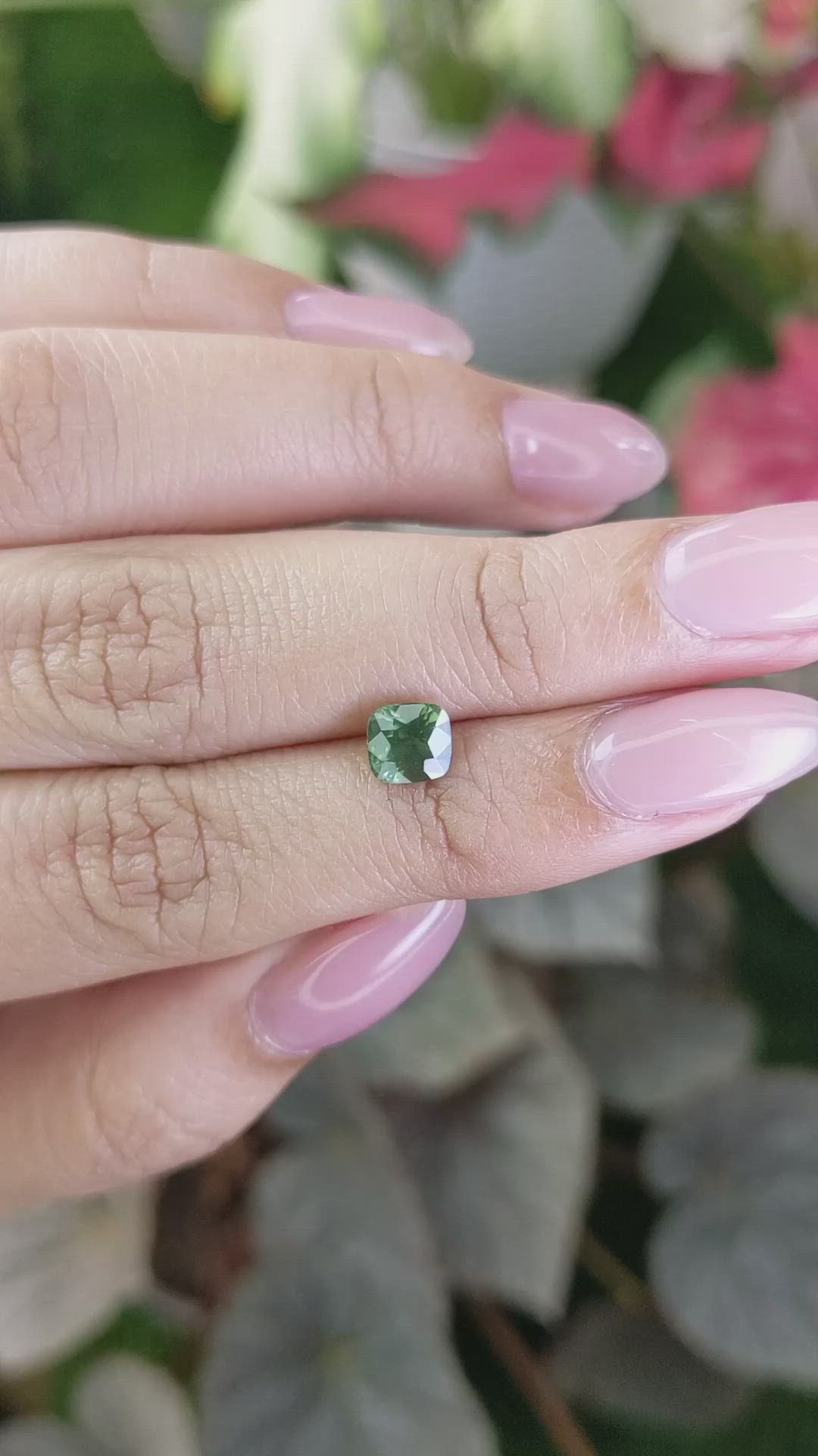 1.23 Ct. Green Sapphire from Madagascar Size Video
