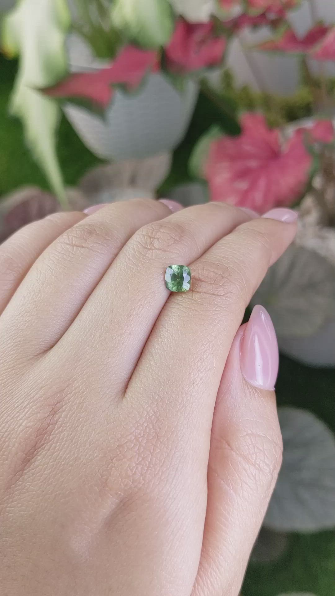 1.23 Ct. Green Sapphire from Madagascar Size Video