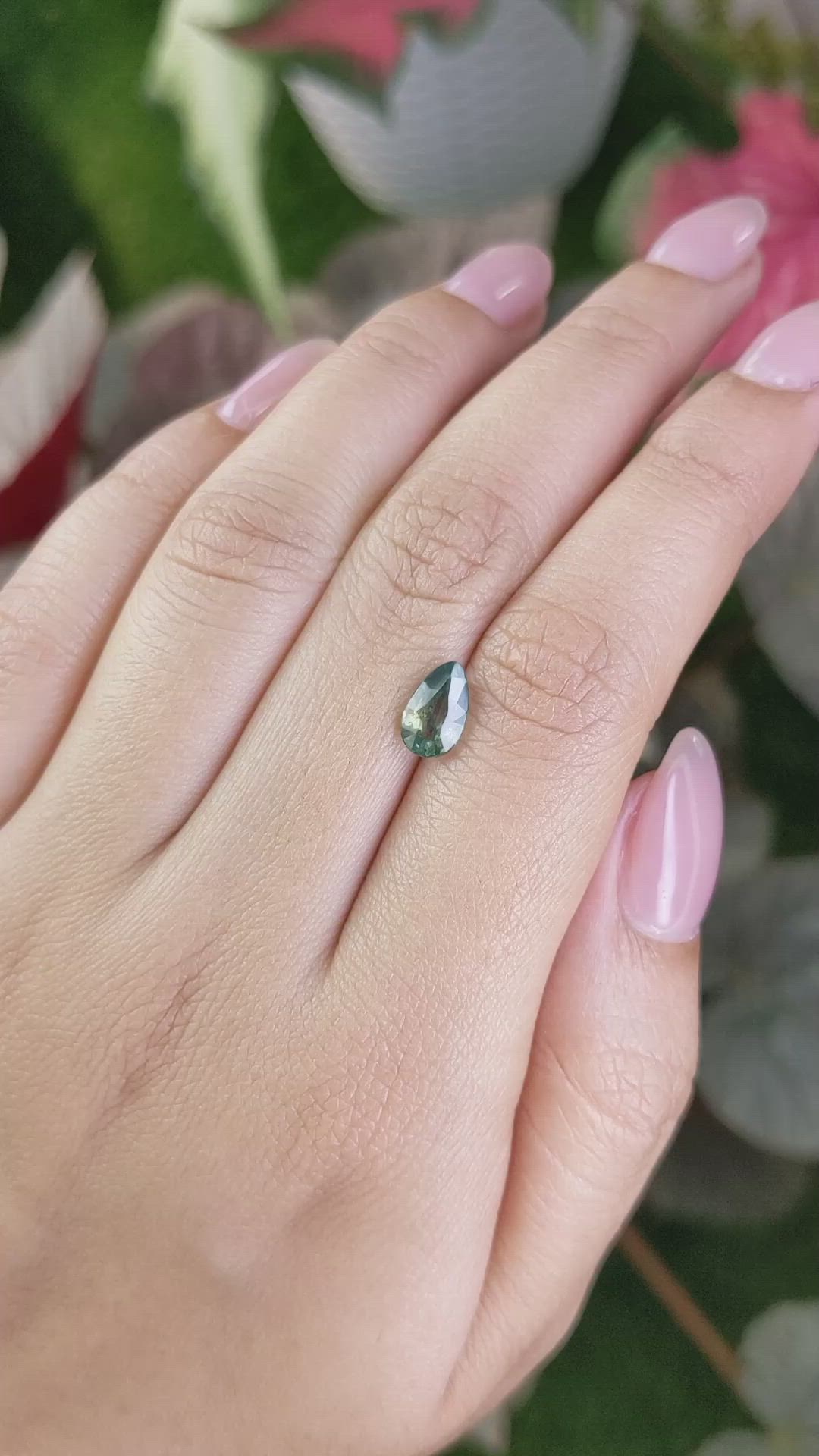 1.56 Ct. Bluish Green Sapphire from Madagascar Size Video