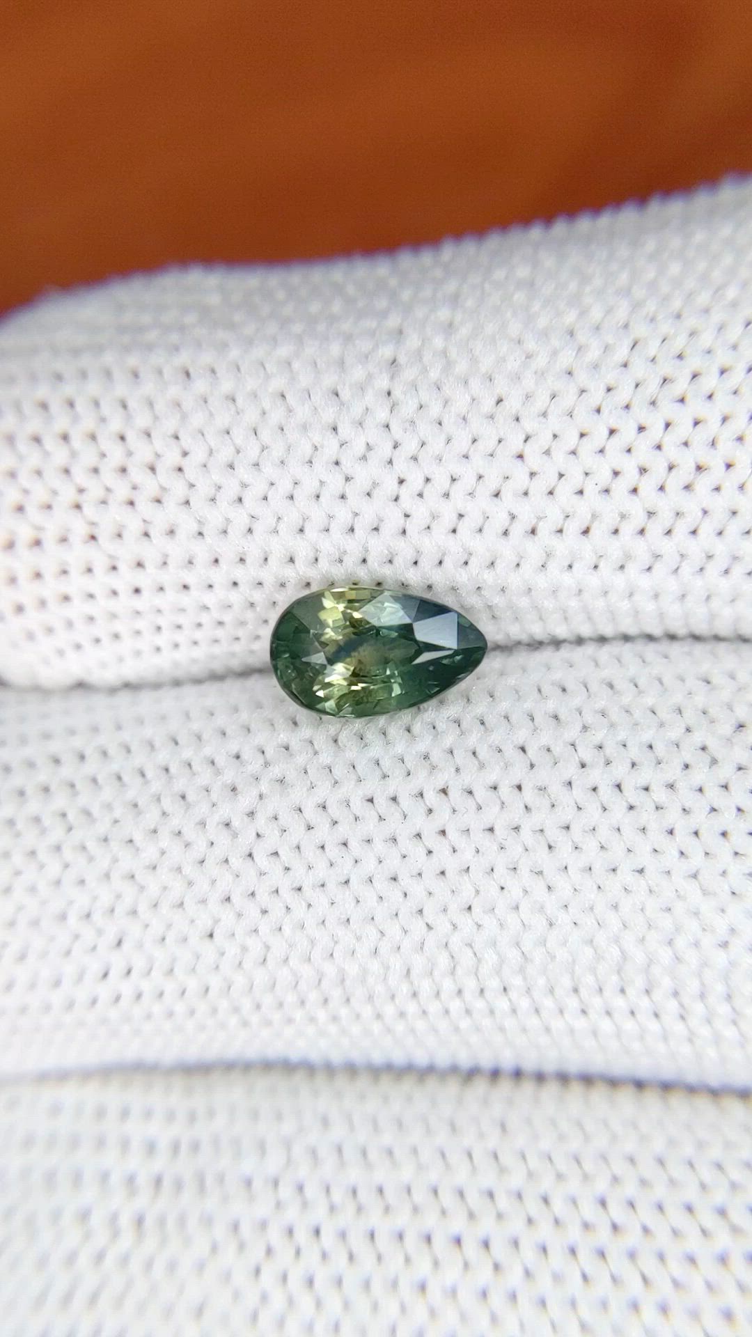1.56 Ct. Bluish Green Sapphire from Madagascar Size Video