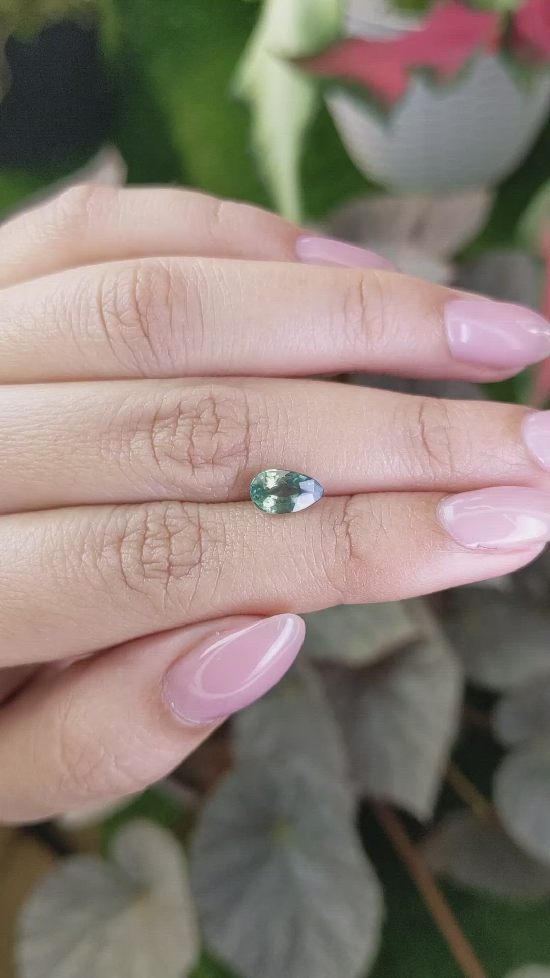 1.56 Ct. Bluish Green Sapphire from Madagascar Size Video