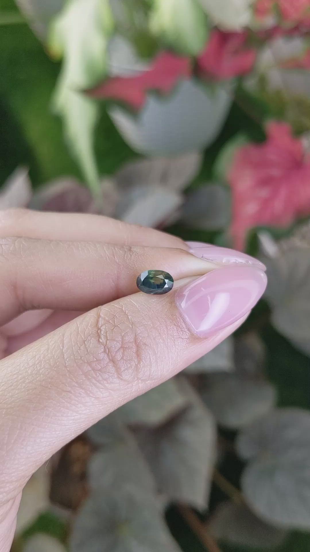 1.33 Ct. Bluish Green Sapphire from Madagascar Size Video