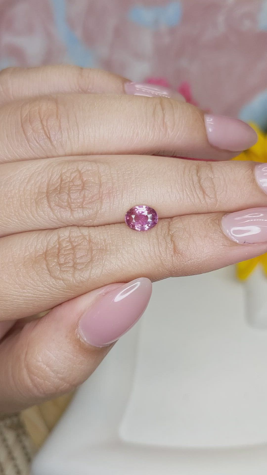 1.05 Ct. Pink Sapphire from Ceylon (Sri Lanka) Size Video