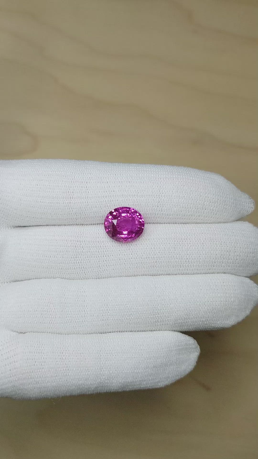 7.02 Ct. Pink Sapphire from Ceylon (Sri Lanka) Size Video