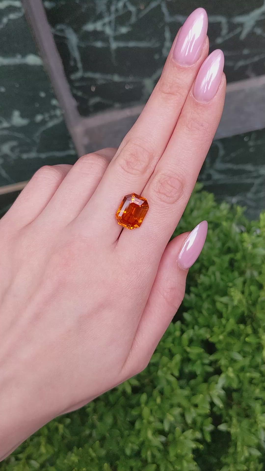 14.04 Ct. Orange Sapphire from Ceylon (Sri Lanka) Size Video