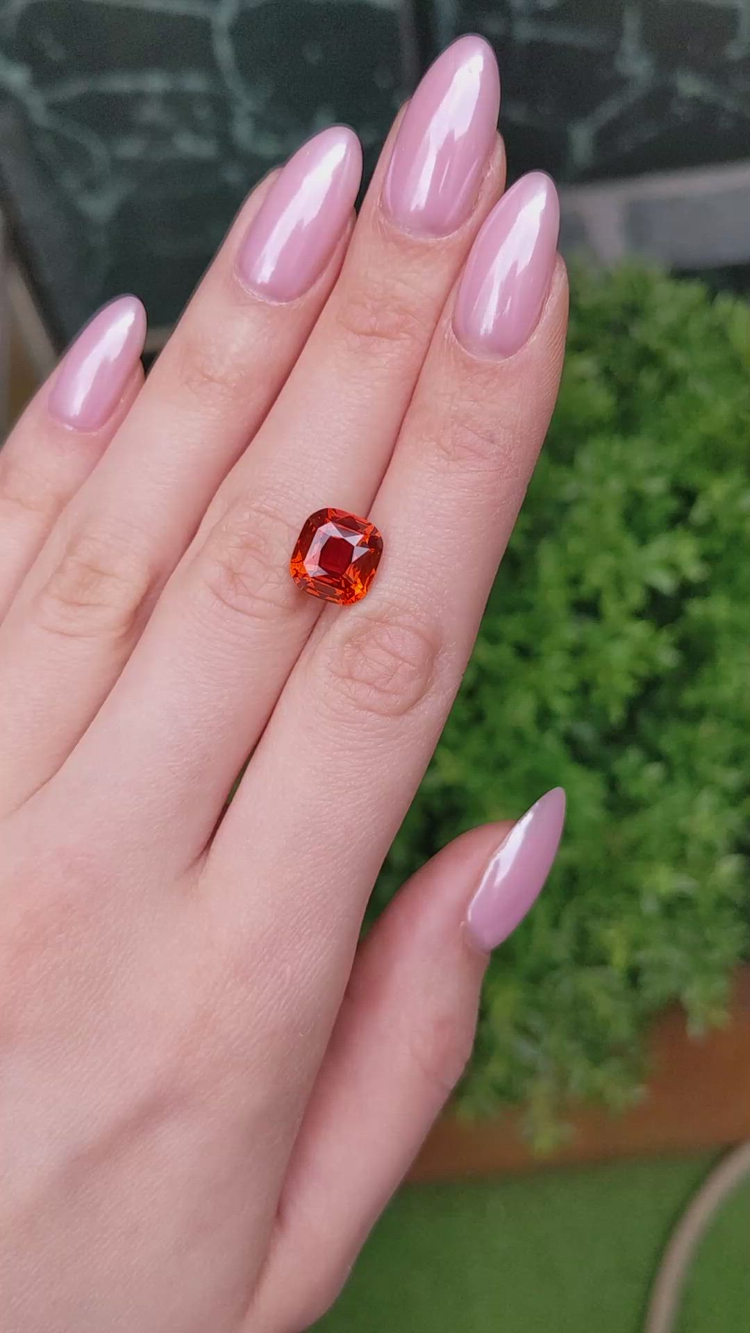 7.04 Ct. Orange Sapphire from Ceylon (Sri Lanka) Size Video