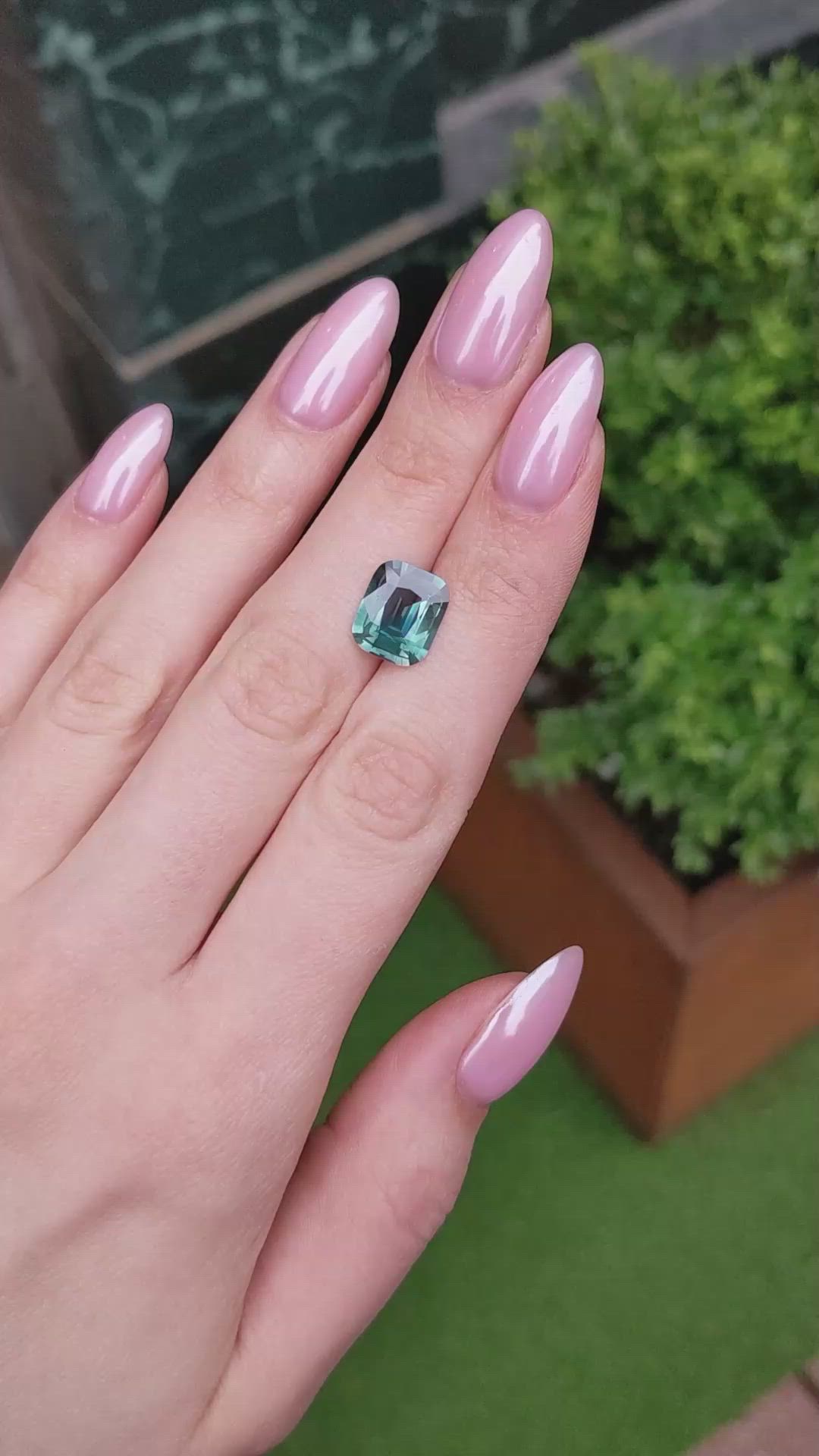 4.78 Ct. Bluish Green Sapphire from Madagascar Size Video