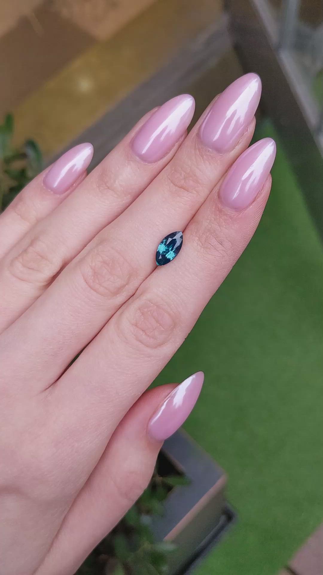 2.06 Ct. Greenish Blue Sapphire from Madagascar Size Video