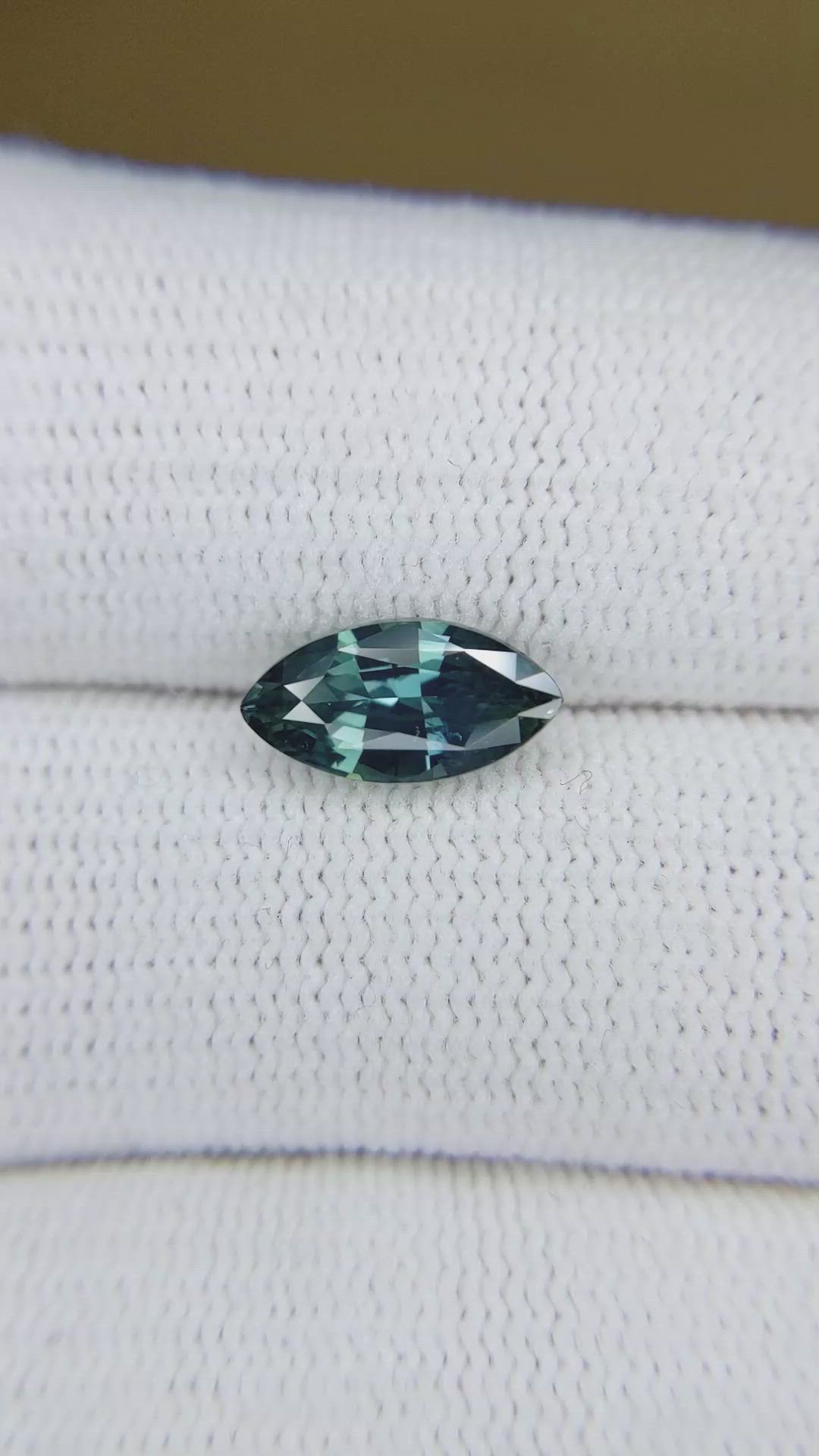 2.06 Ct. Greenish Blue Sapphire from Madagascar Size Video