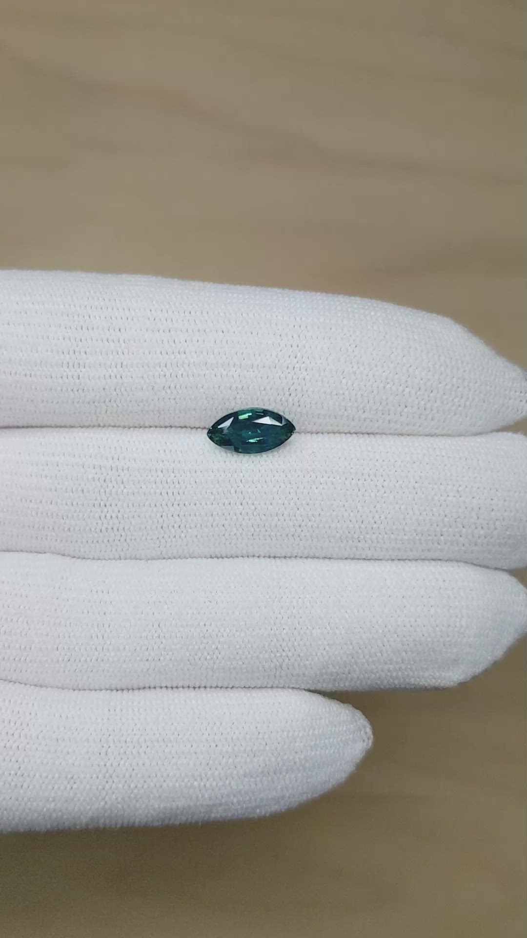 2.06 Ct. Greenish Blue Sapphire from Madagascar Size Video