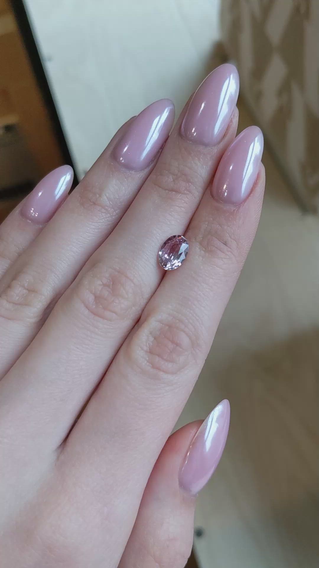 2.06 Ct. Peach Sapphire from Ceylon (Sri Lanka) Size Video