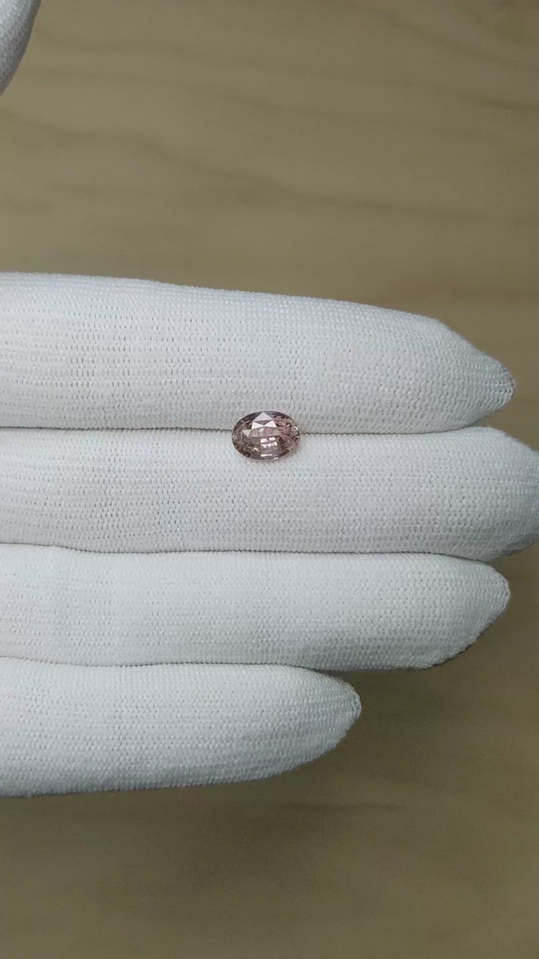 2.06 Ct. Peach Sapphire from Ceylon (Sri Lanka) Size Video
